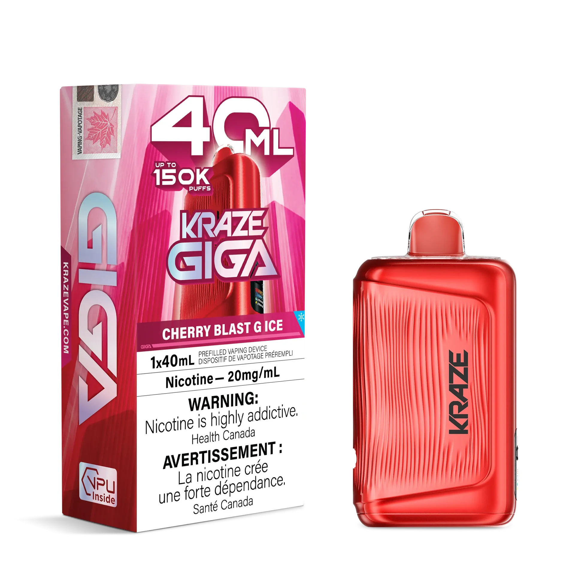 Cherry Blast G Ice Kraze Giga - Disposable 150K by KRAZE