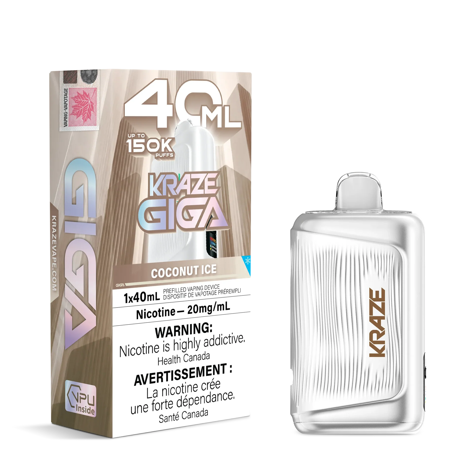 Coconut Ice Kraze Giga - Disposable 150K by KRAZE