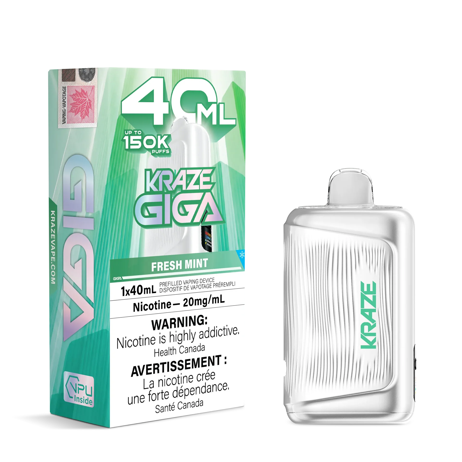 Fresh Mint Ice Kraze Giga - Disposable 150K by KRAZE