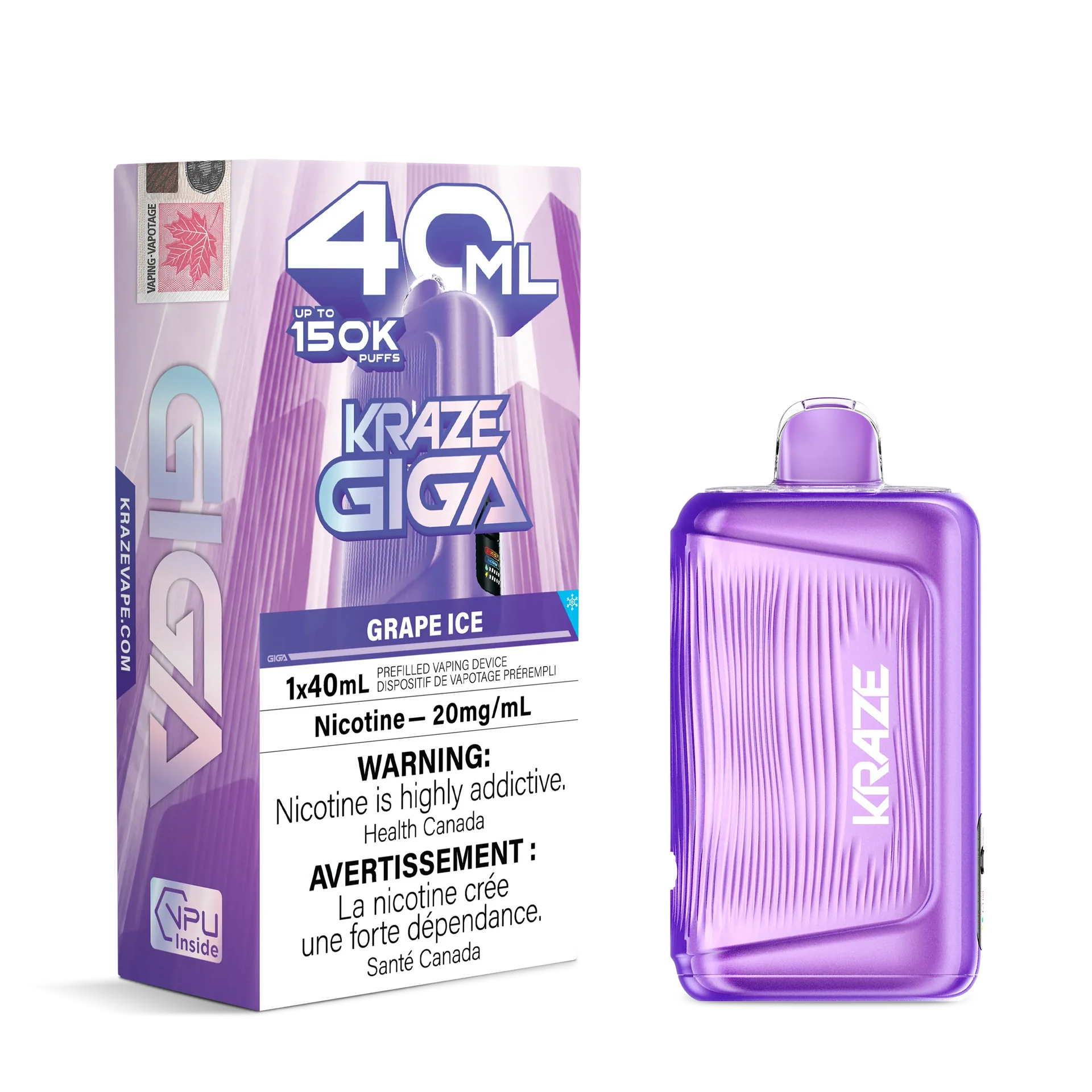 Grape Ice Kraze Giga - Disposable 150K by KRAZE