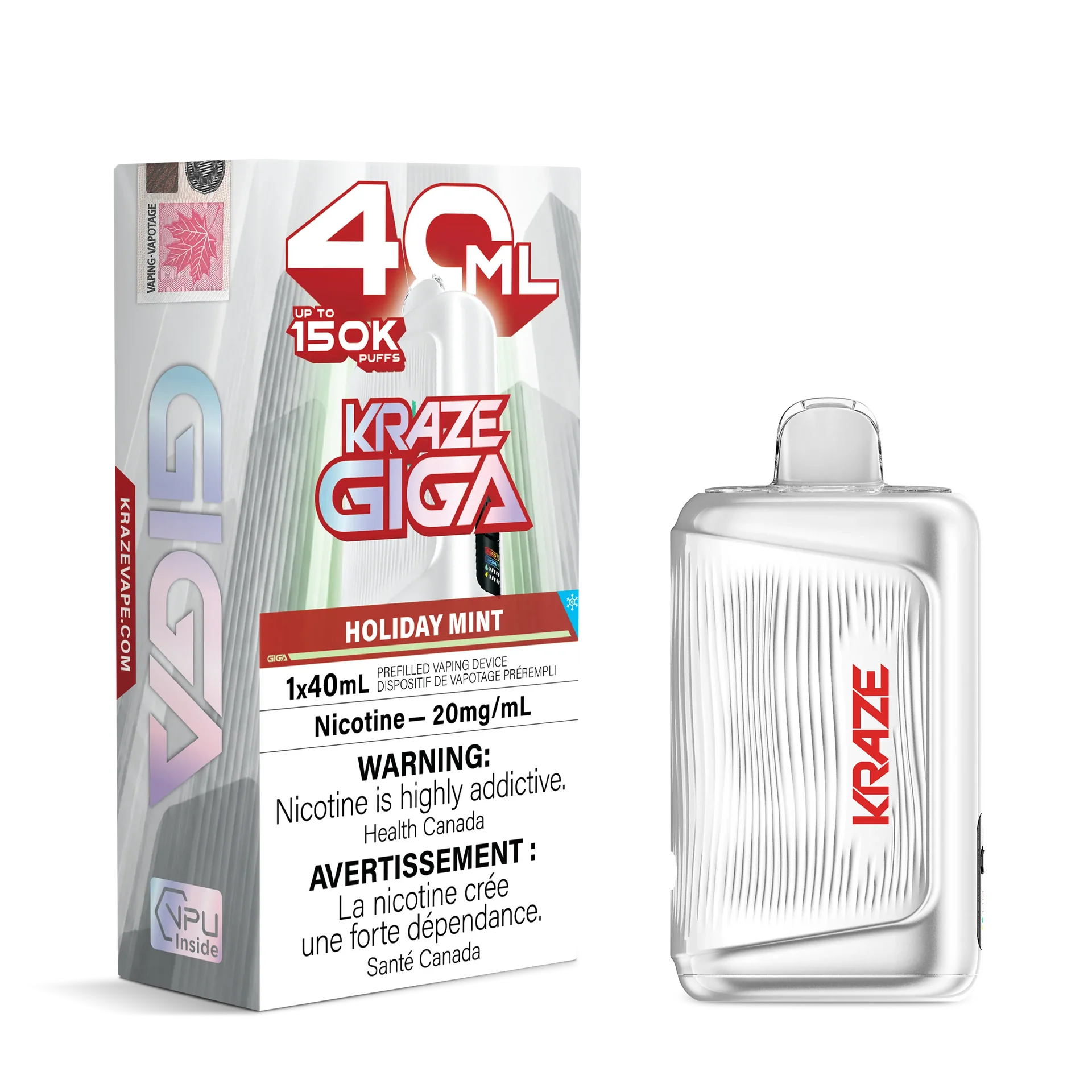 Holiday Mint Kraze Giga - Disposable 150K by KRAZE