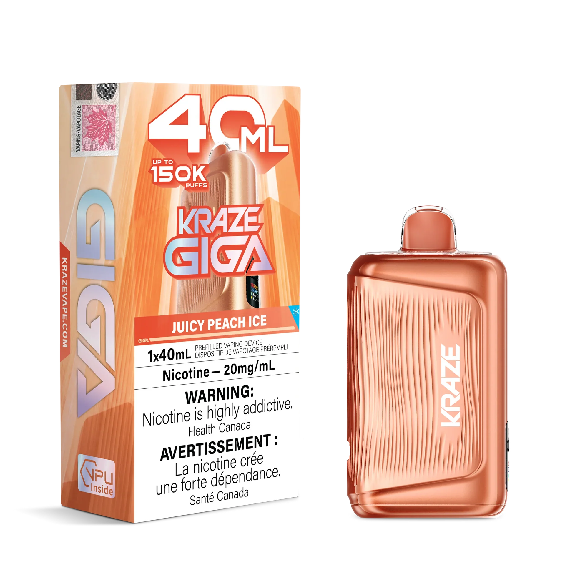 Juicy Peach Ice Kraze Giga - Disposable 150K by KRAZE