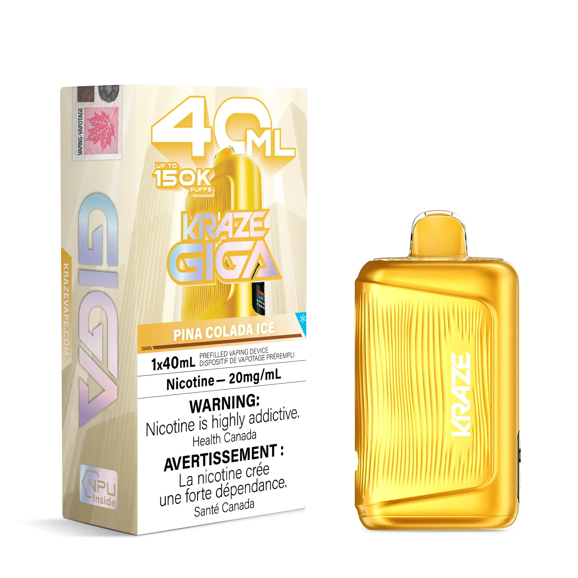 Pina Colada Ice Kraze Giga - Disposable 150K by KRAZE