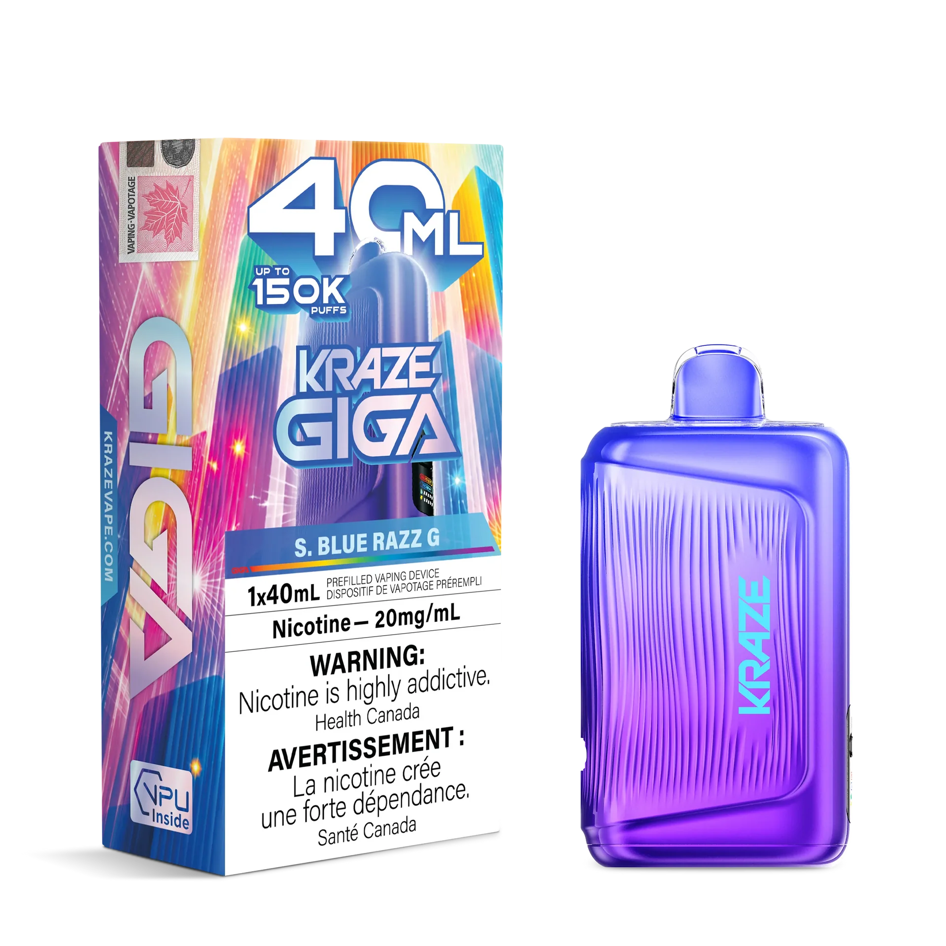 Sour Blue Razz G Kraze Giga - Disposable 150K