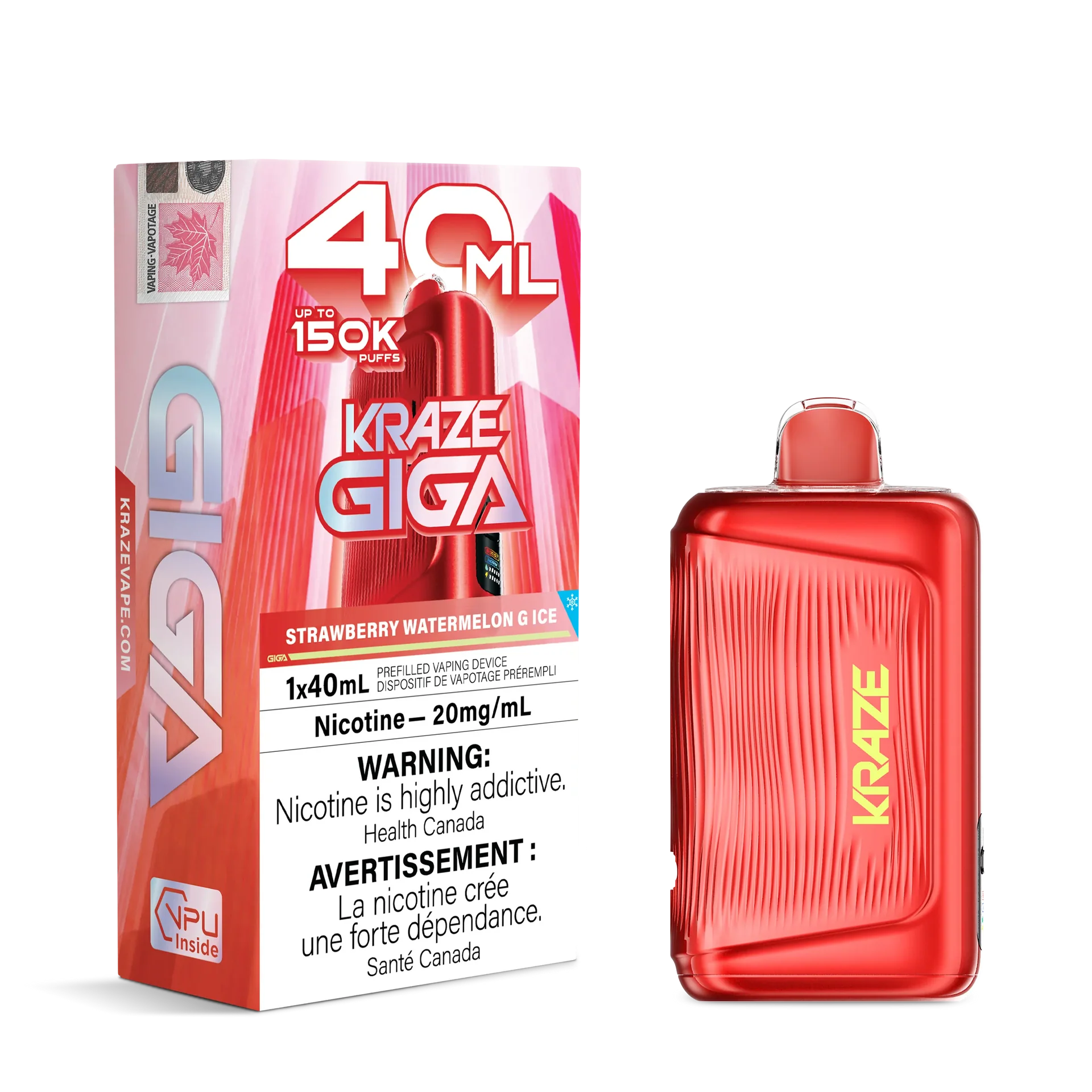 Strawberry Watermelon G Ice Kraze Giga - Disposable 150K by KRAZE
