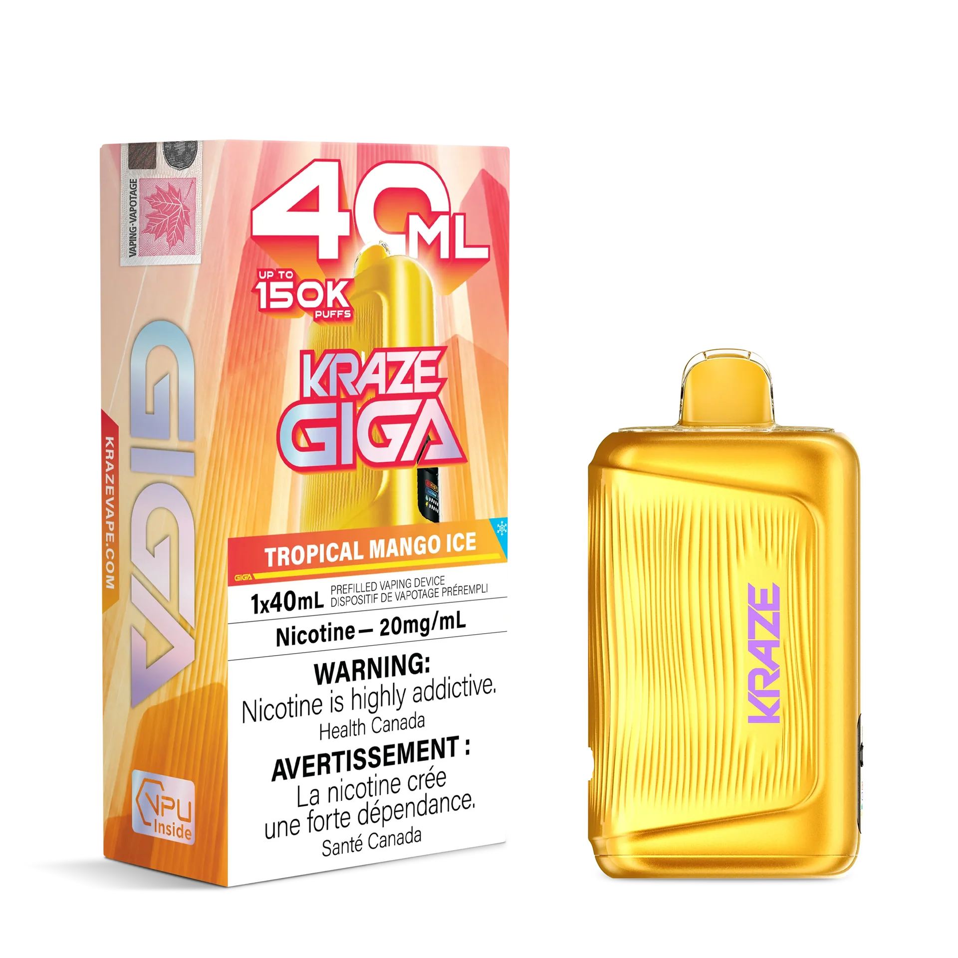 Tropical Mango Ice Kraze Giga - Disposable 150K by KRAZE