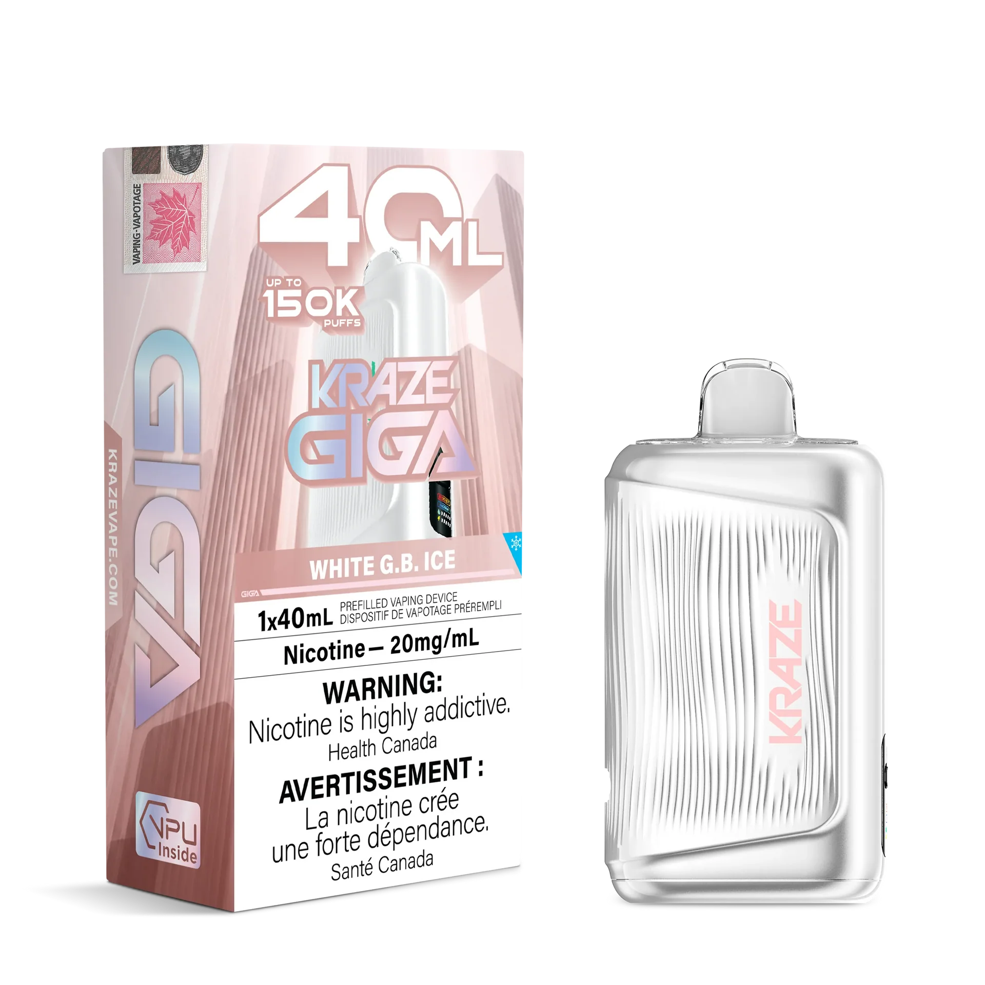 White Grape Berry Ice Kraze Giga - Disposable 150K
