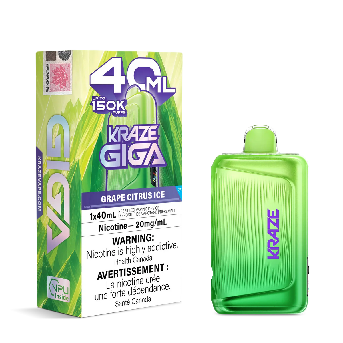 Grape Citrus Ice Kraze Giga - Disposable 150K