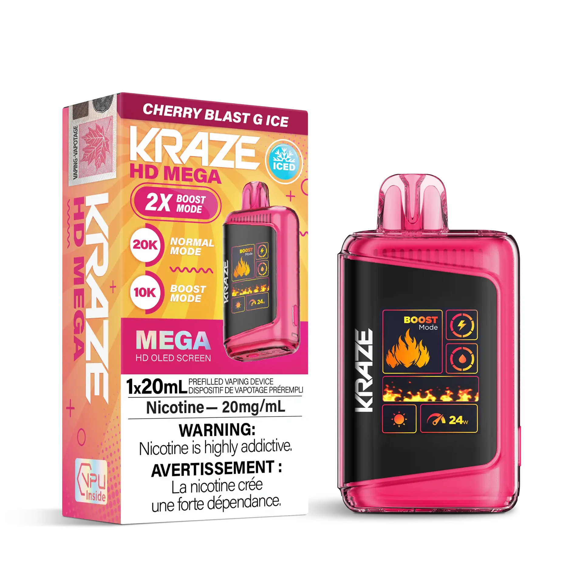 Cherry Blast G Ice Kraze HD Mega - Disposable 20K by KRAZE