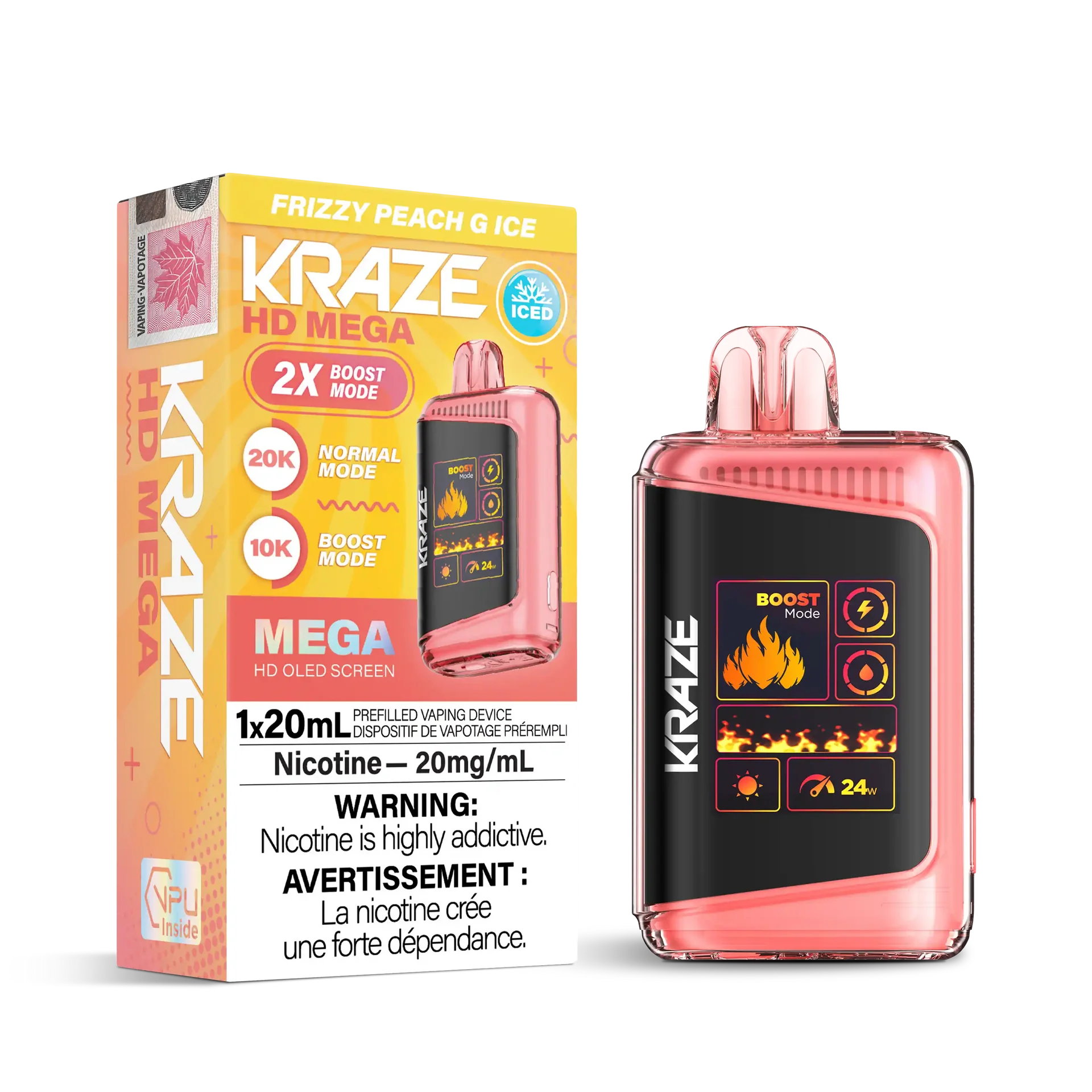 Frizzy Peach G Ice Kraze HD Mega - Disposable 20K by KRAZE