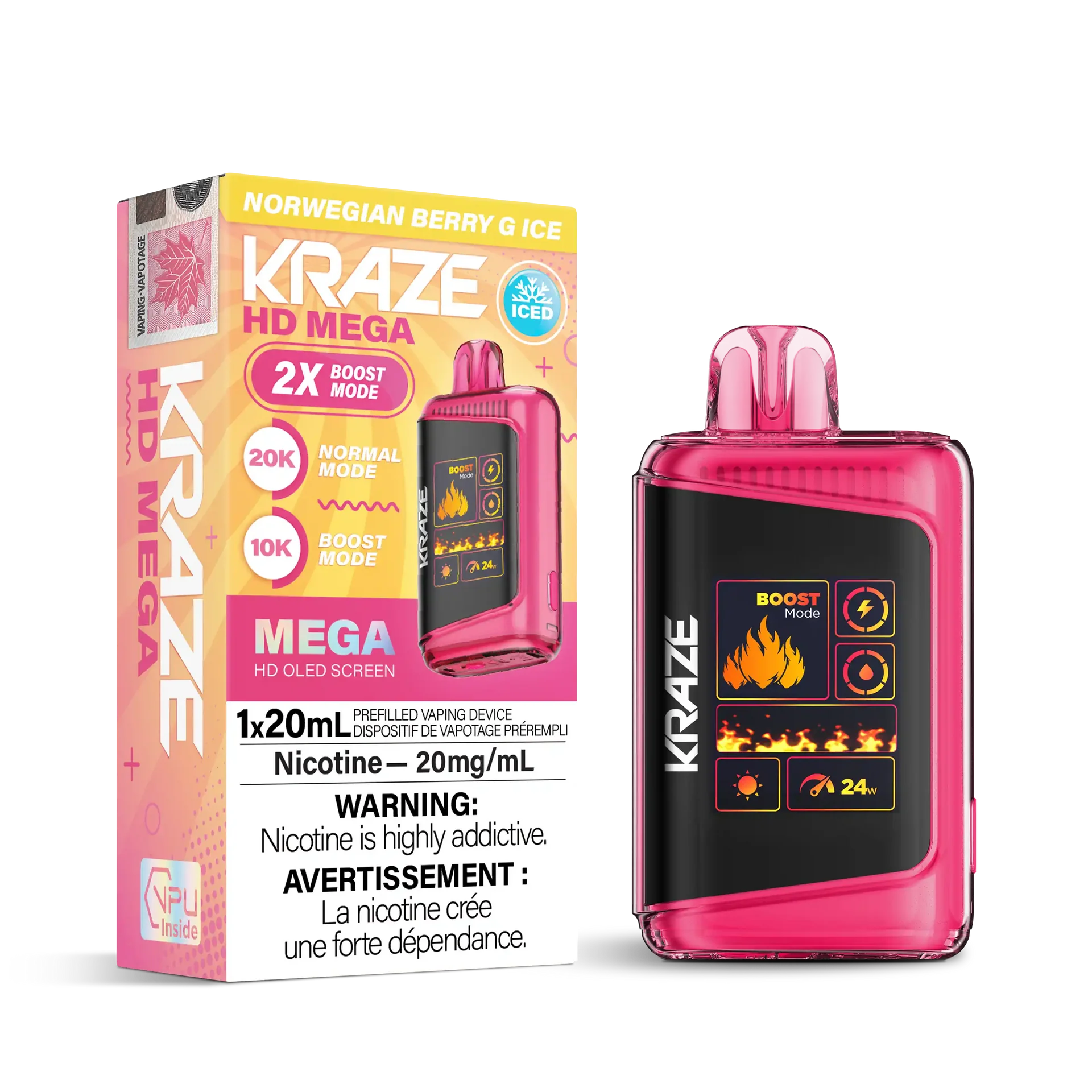 Norwegian Berry G Ice Kraze HD Mega - Disposable 20K by KRAZE