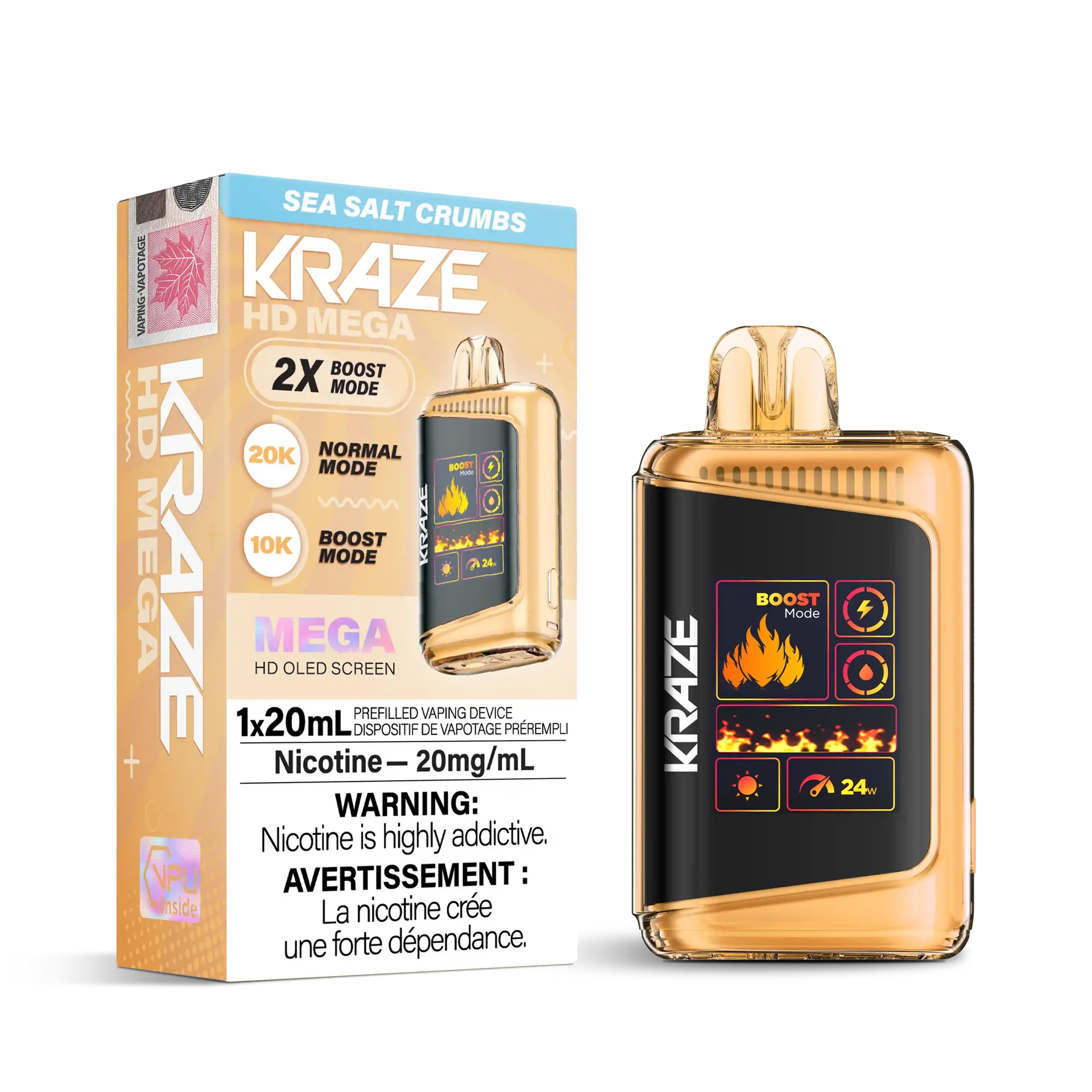 Sea Salt Crumbs Kraze HD Mega - Disposable 20K by KRAZE