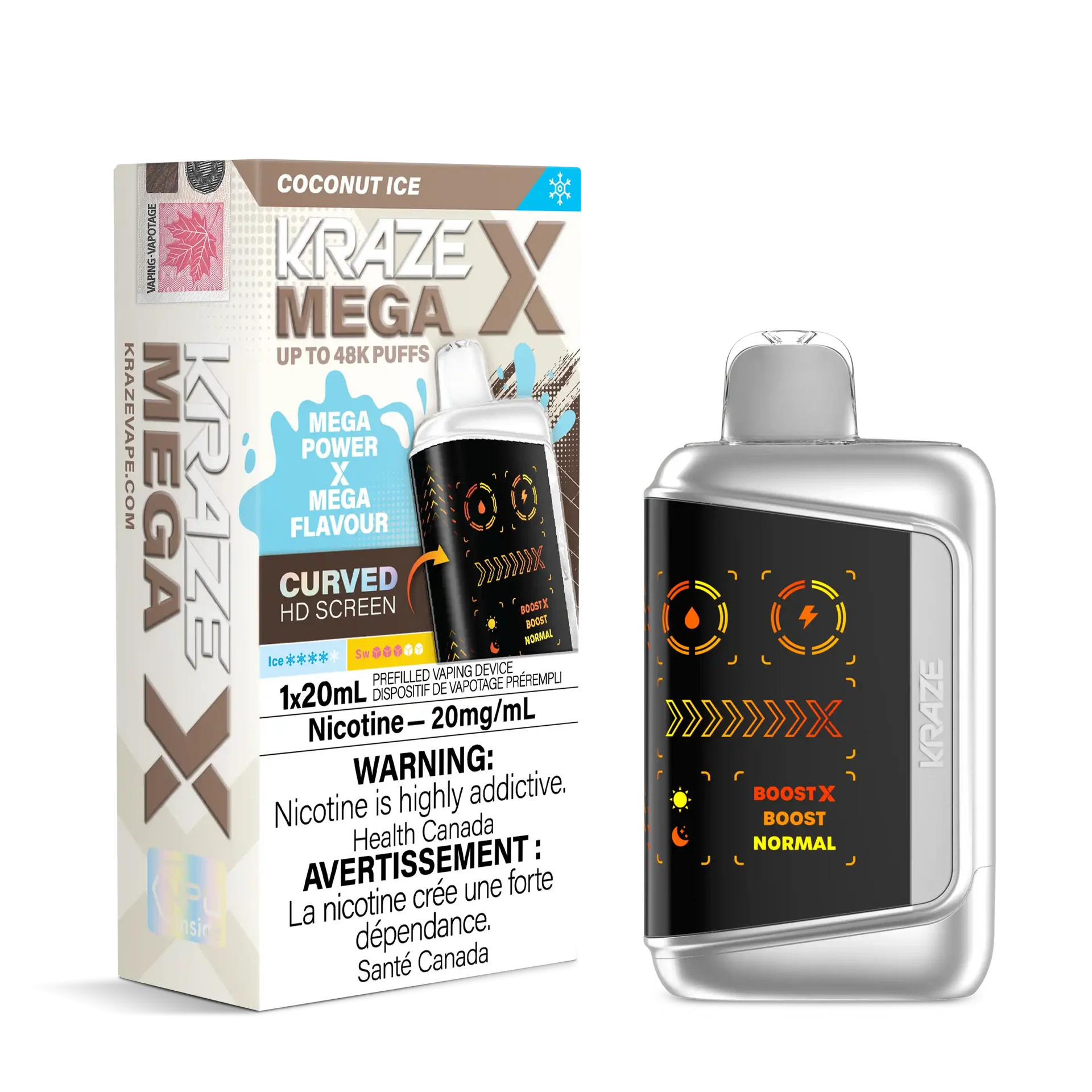 Coconut Ice Kraze Mega X - Disposable 48K by KRAZE