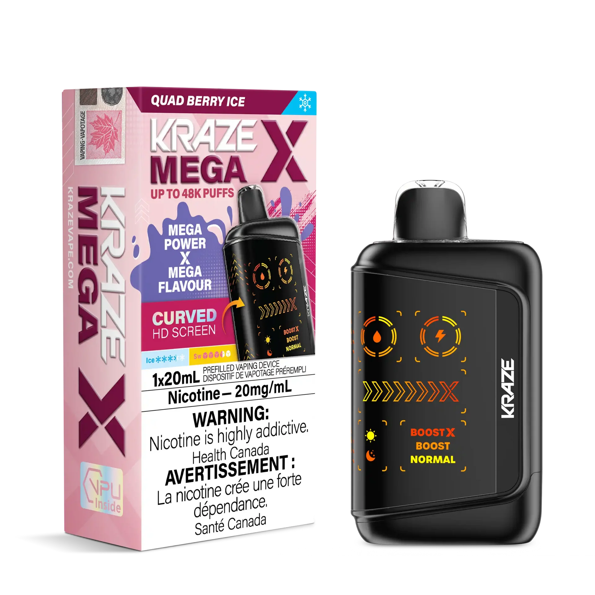 Quad Berry Ice Kraze Mega X - Disposable 48K by KRAZE