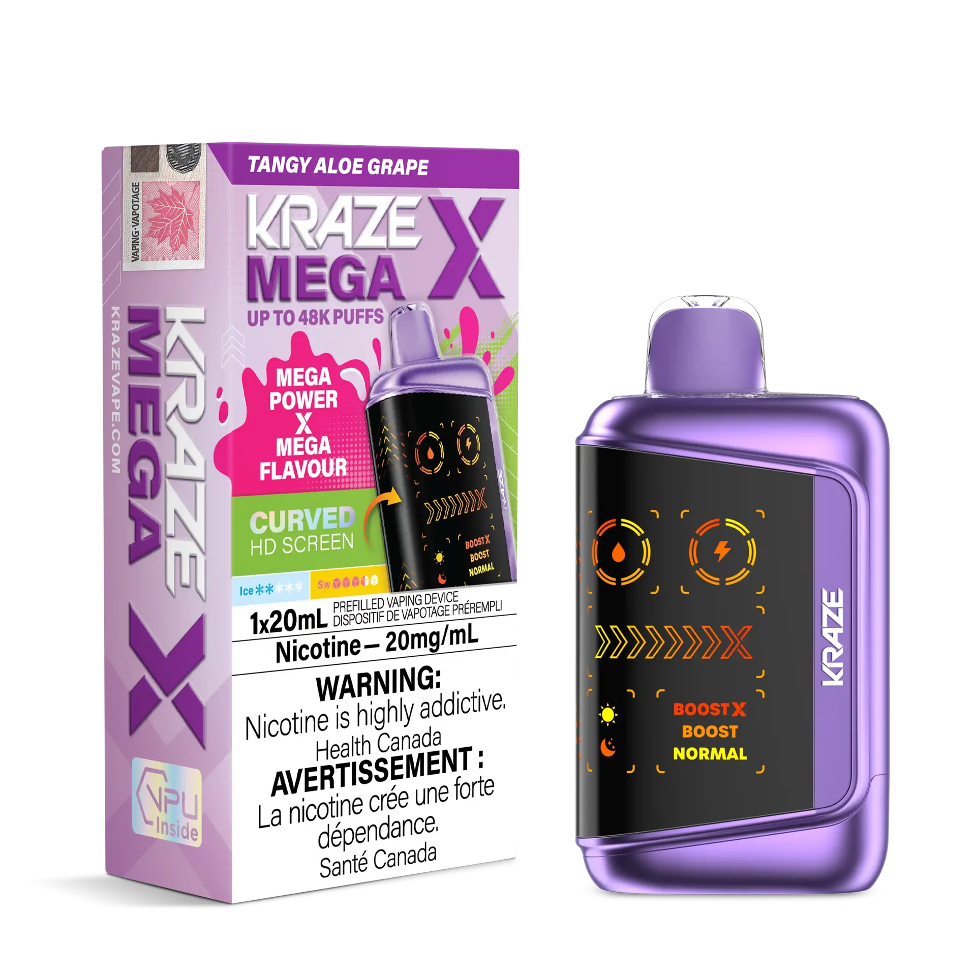 Tangy Aloe Grape Kraze Mega X - Disposable 48K by KRAZE