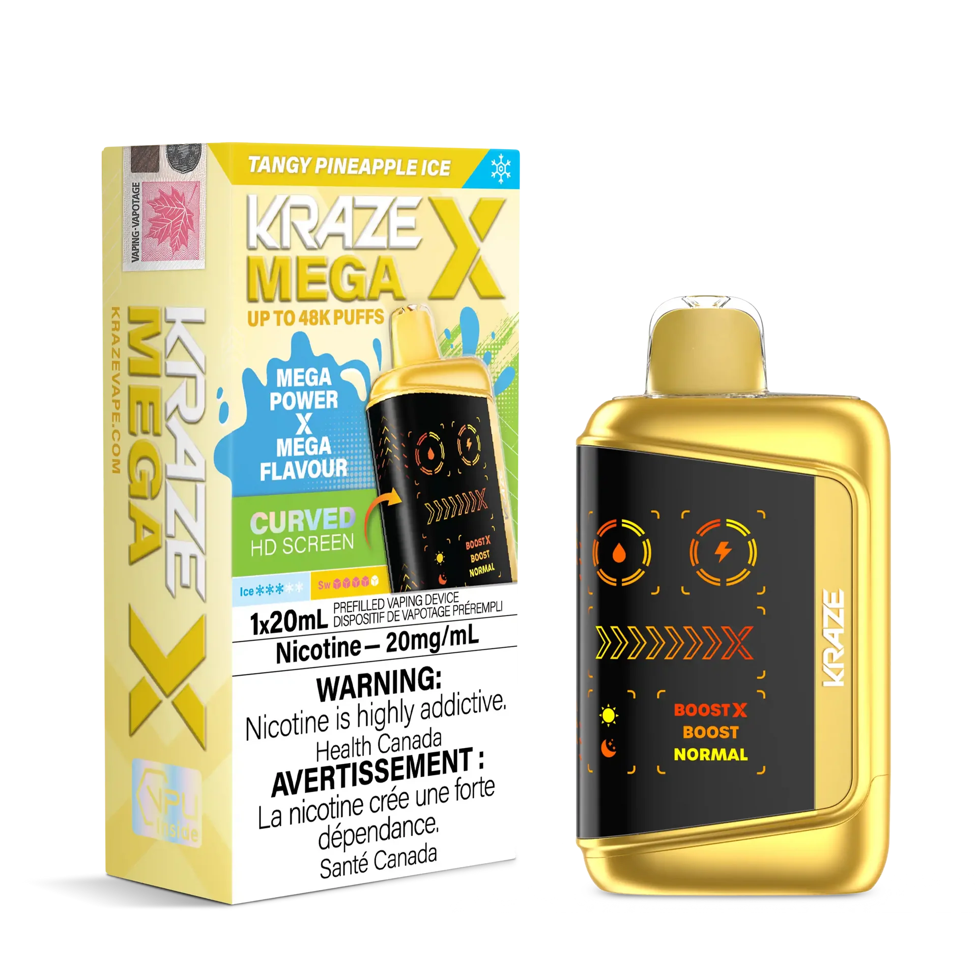 Tangy Pineapple Ice Kraze Mega X - Disposable 48K by KRAZE