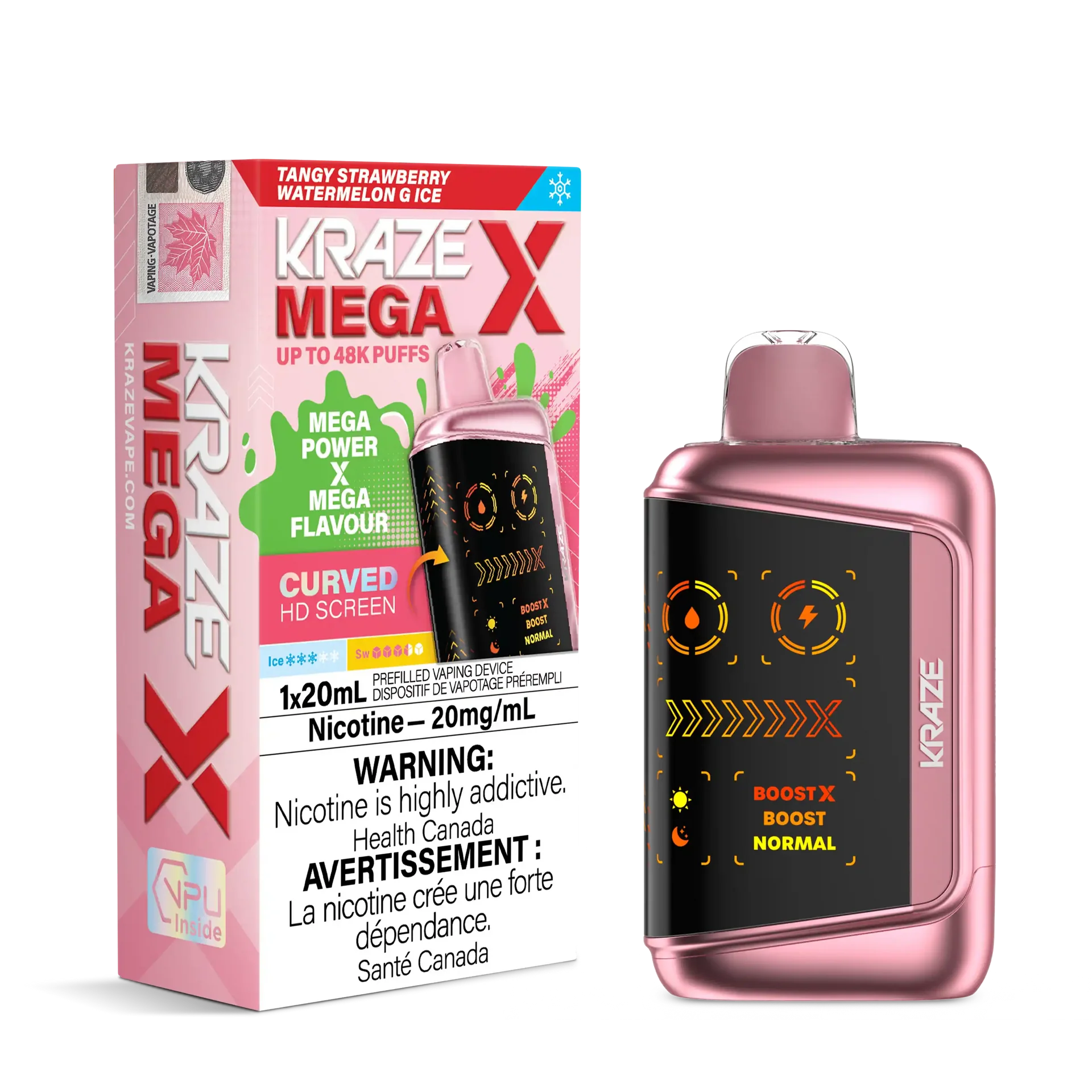 Tangy Strawberry Watermelon G Ice Kraze Mega X - Disposable 48K by KRAZE