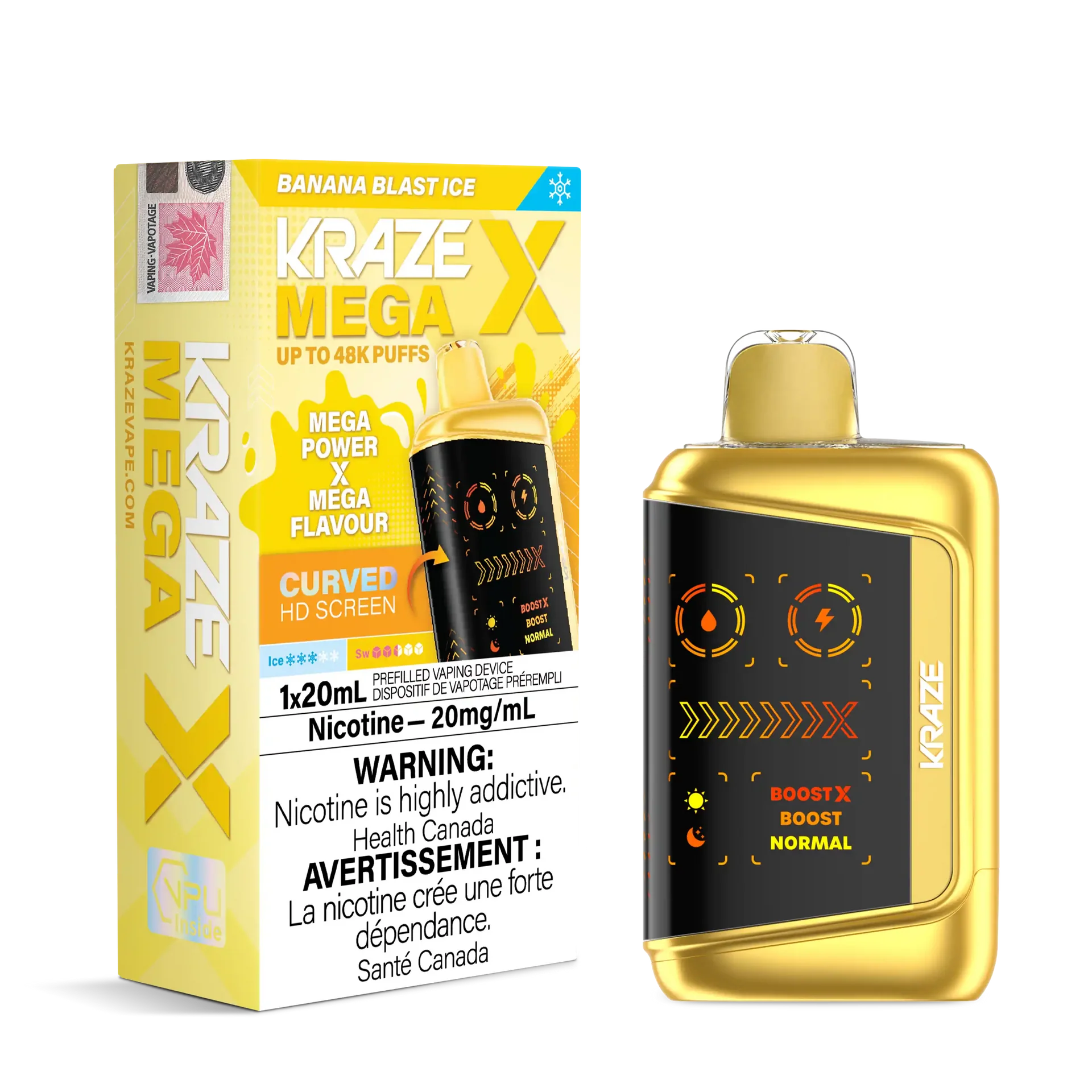 Banana Blast Ice Kraze Mega X - Disposable 48K by KRAZE