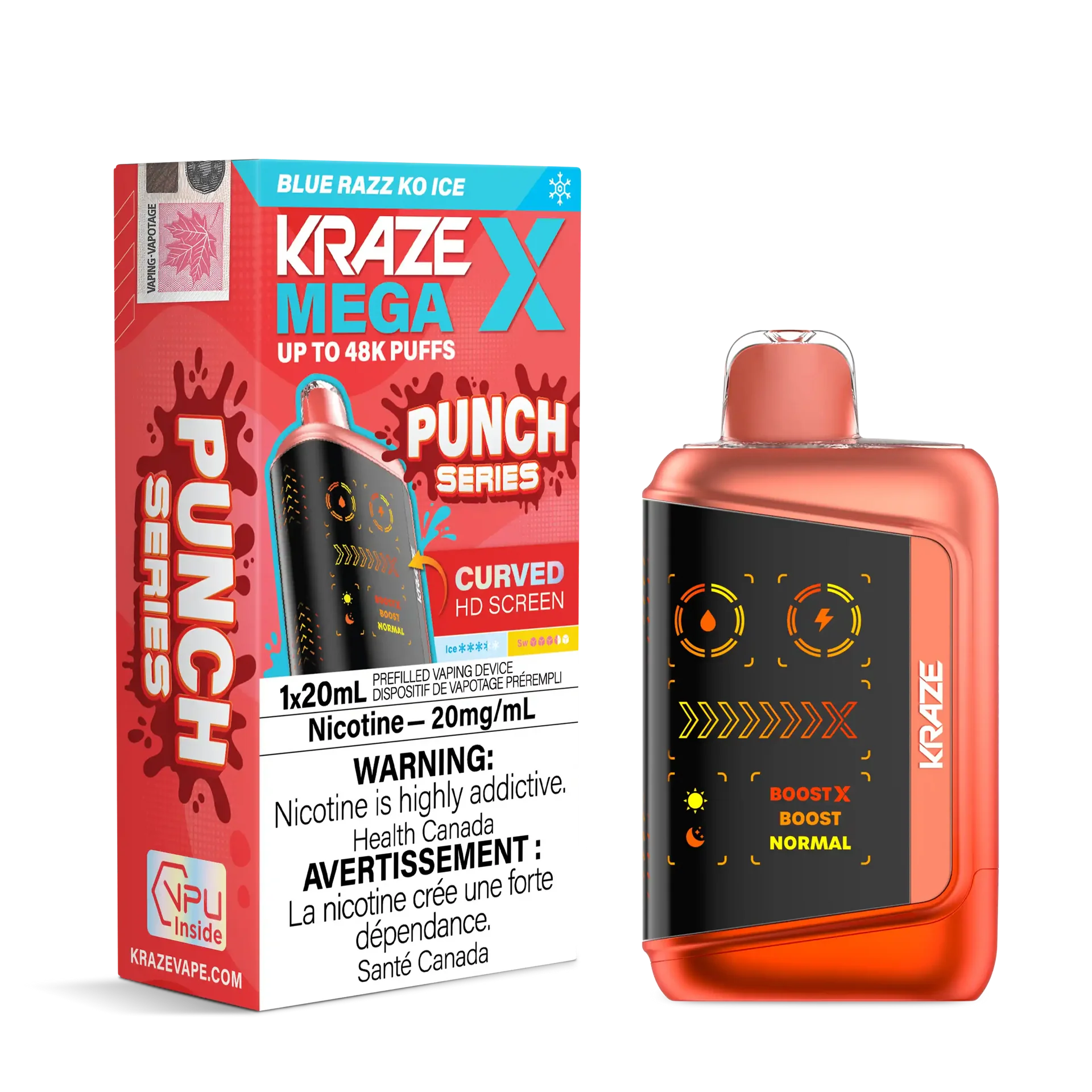Blue Razz KO Ice Kraze Mega X - Disposable 48K