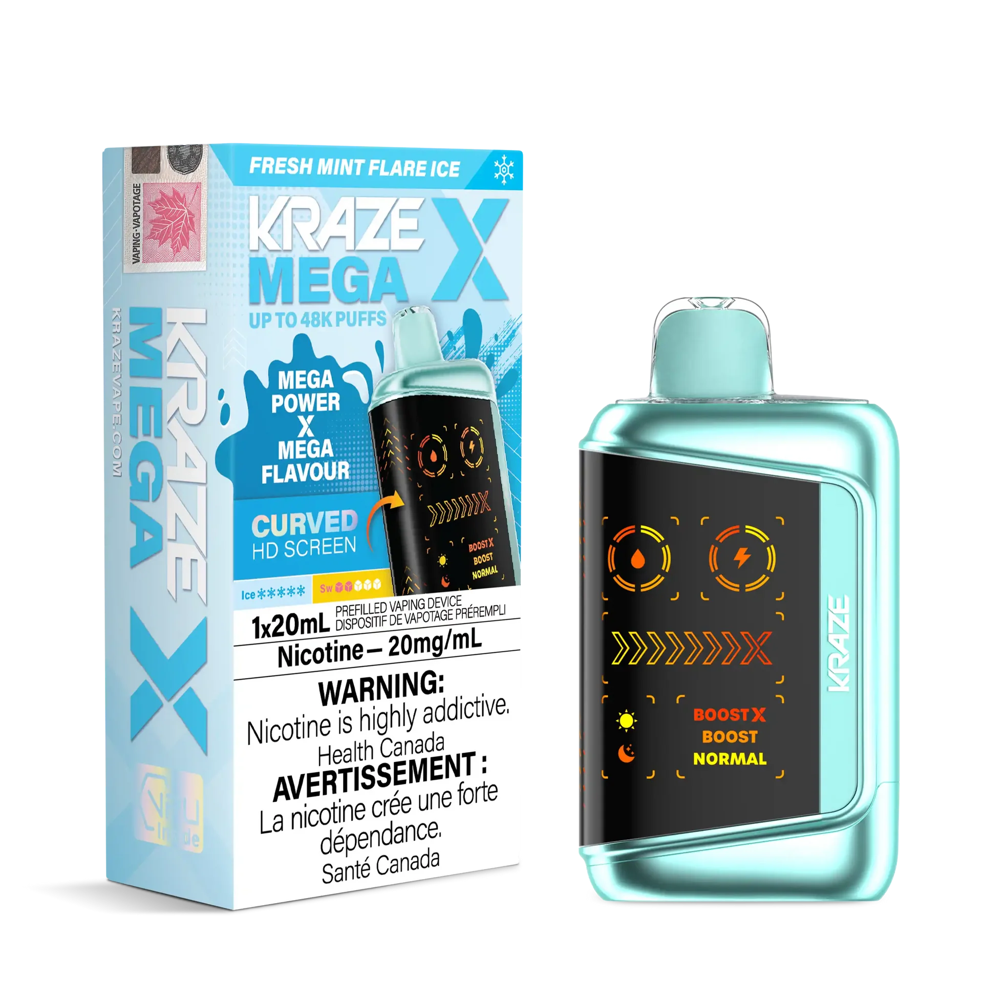 Fresh Mint Flare Ice Kraze Mega X - Disposable 48K by KRAZE