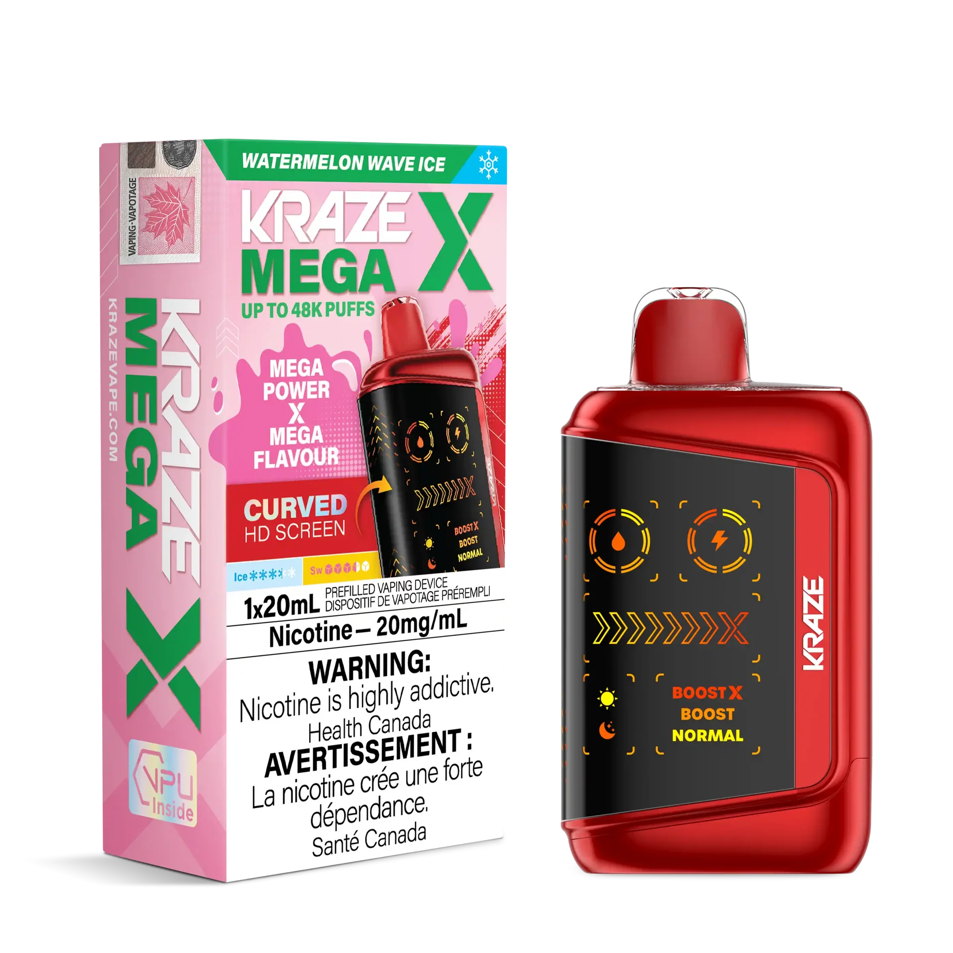 Watermelon Wave Ice Kraze Mega X - Disposable 48K by KRAZE