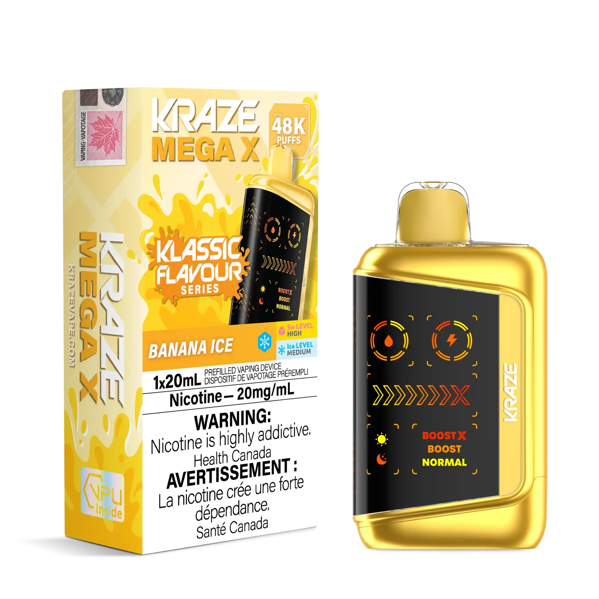 Banana Ice Kraze Mega X - Disposable 48K by KRAZE