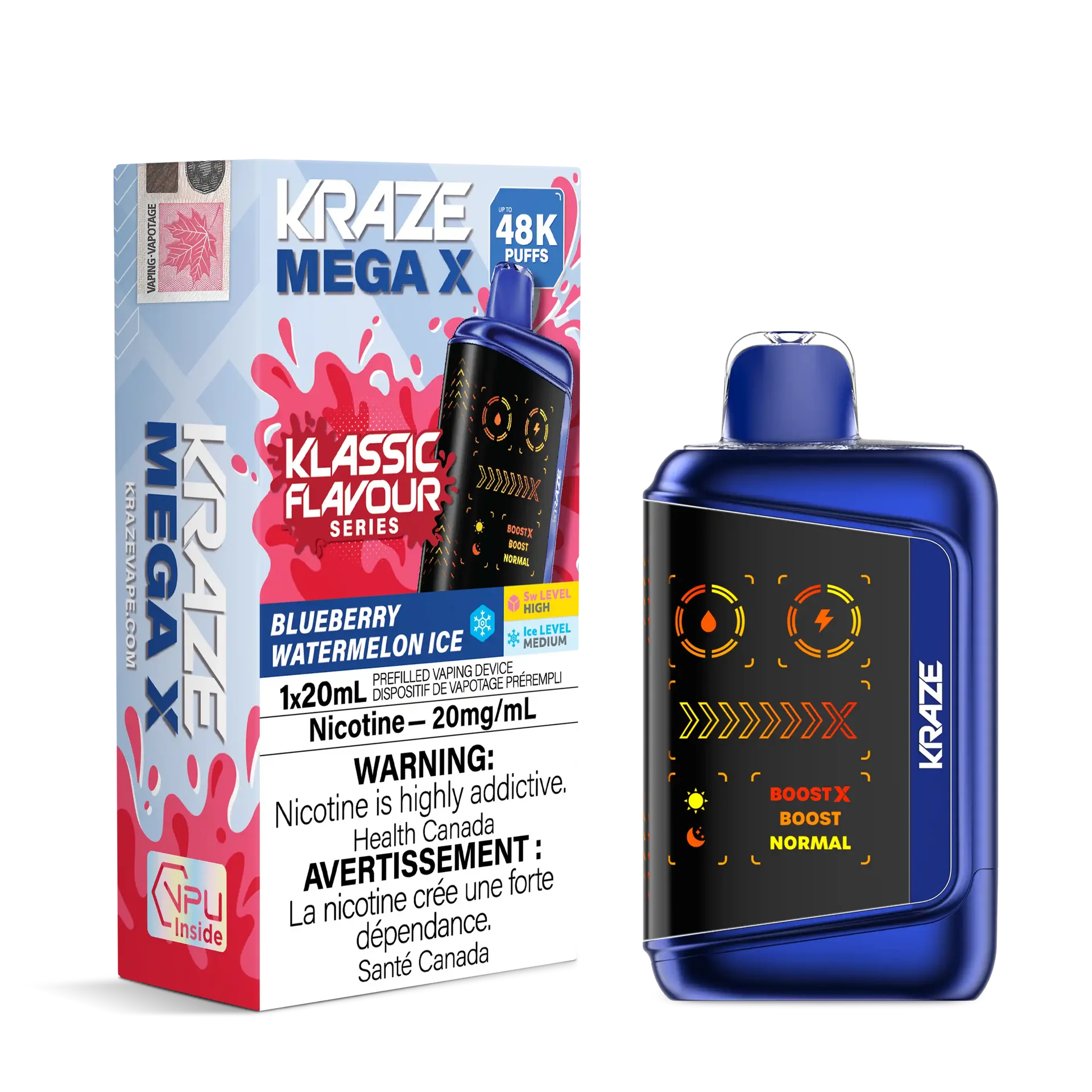 Blueberry Watermelon Ice Kraze Mega X - Disposable 48K by KRAZE
