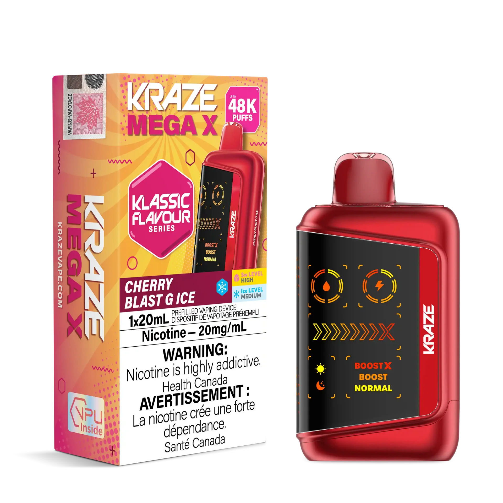 Cherry Blast G Ice Kraze Mega X - Disposable 48K by KRAZE