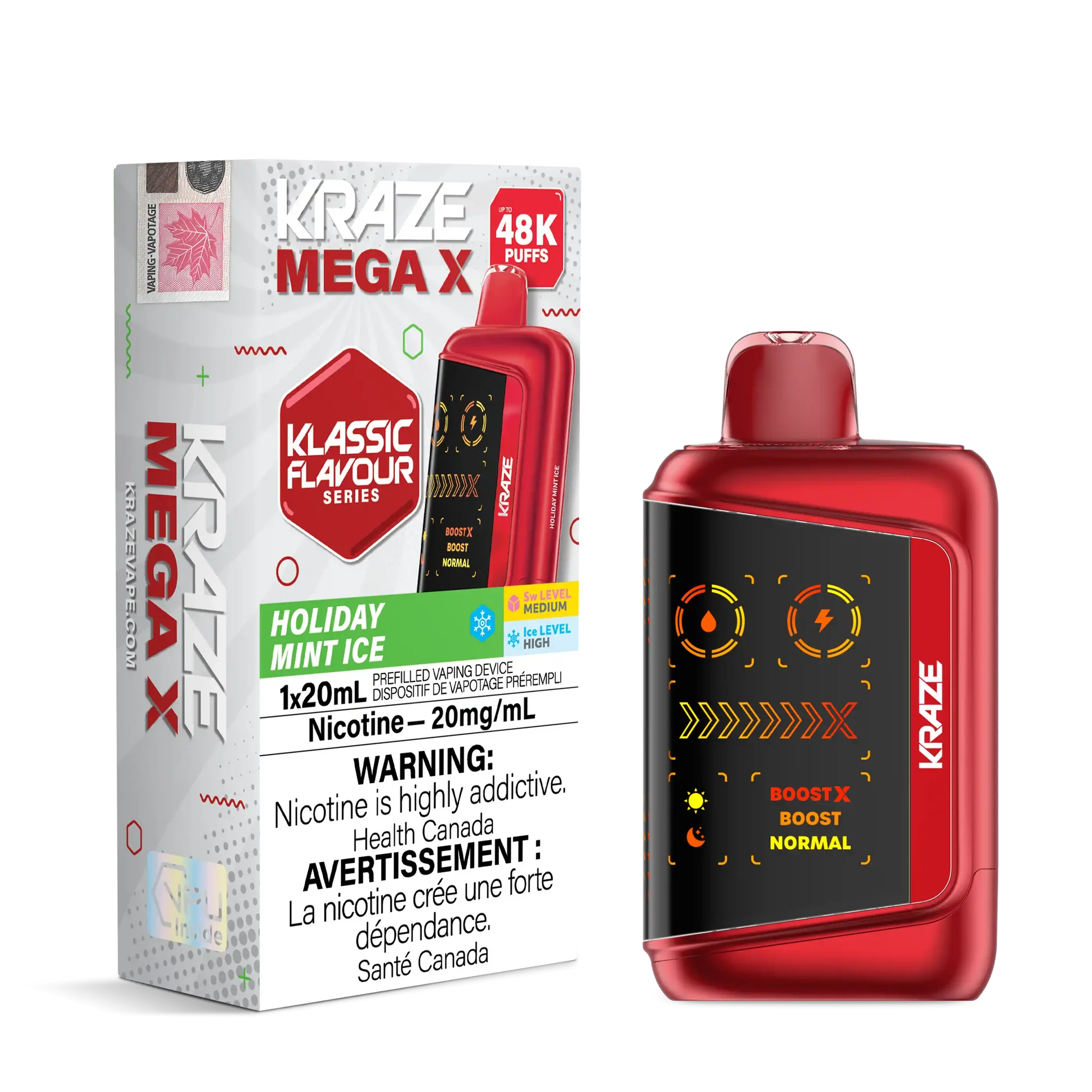 Holiday Mint Ice Kraze Mega X - Disposable 48K by KRAZE