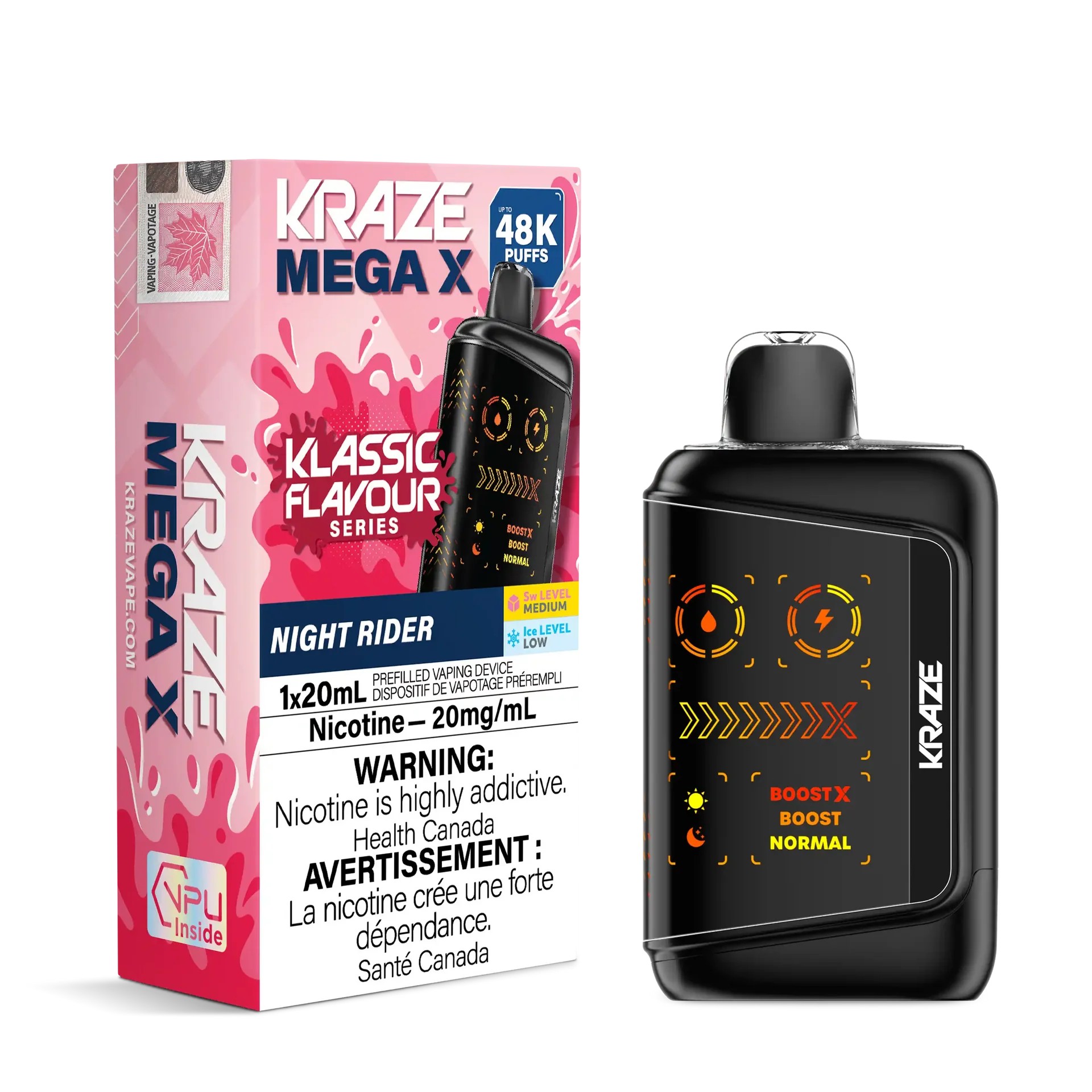 Night Rider Kraze Mega X - Disposable 48K by KRAZE
