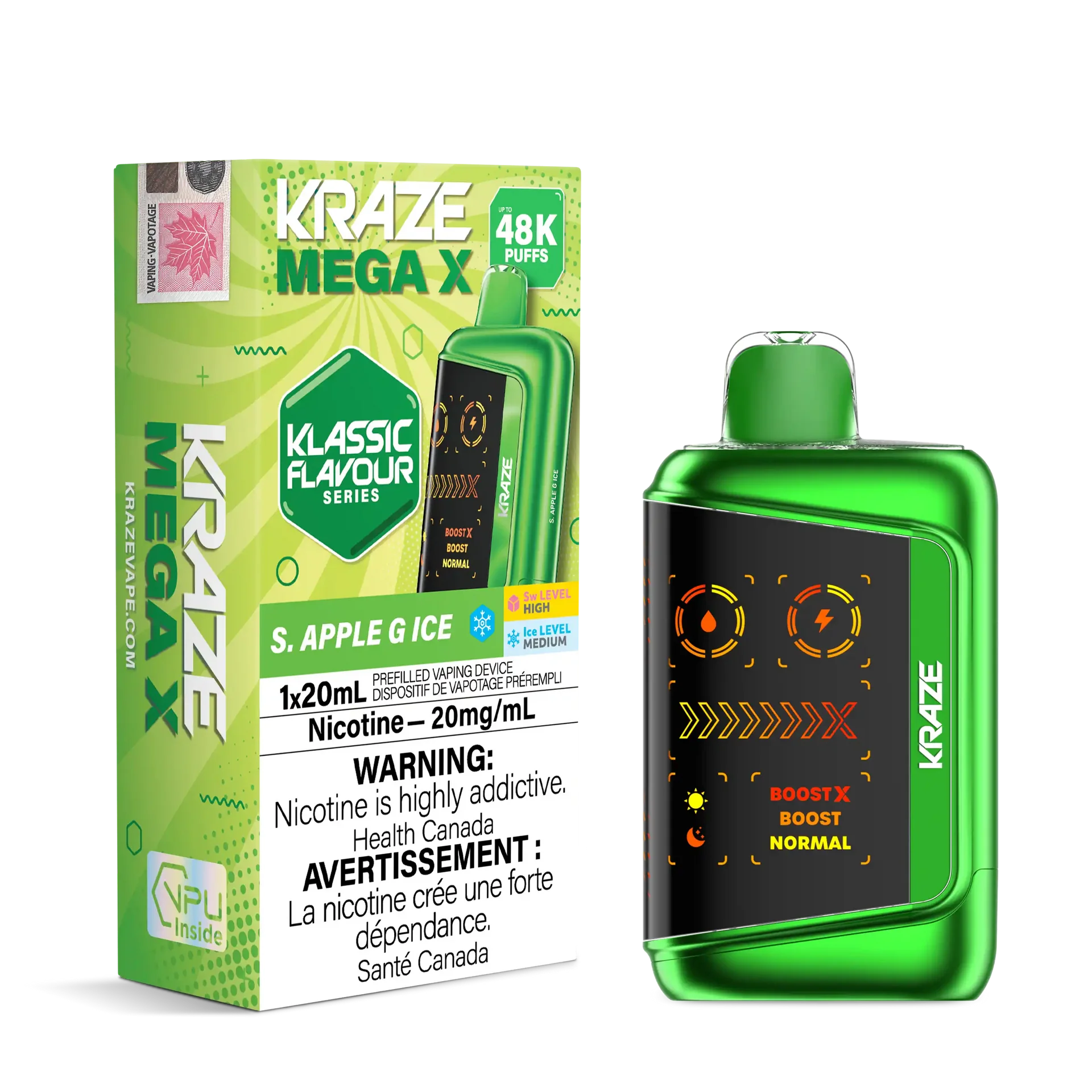 S. Apple G Ice Kraze Mega X - Disposable 48K by KRAZE