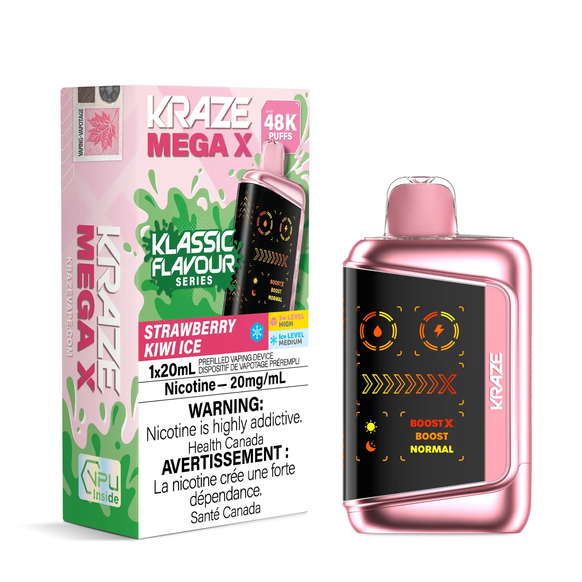 Strawberry Kiwi Ice Kraze Mega X - Disposable 48K by KRAZE