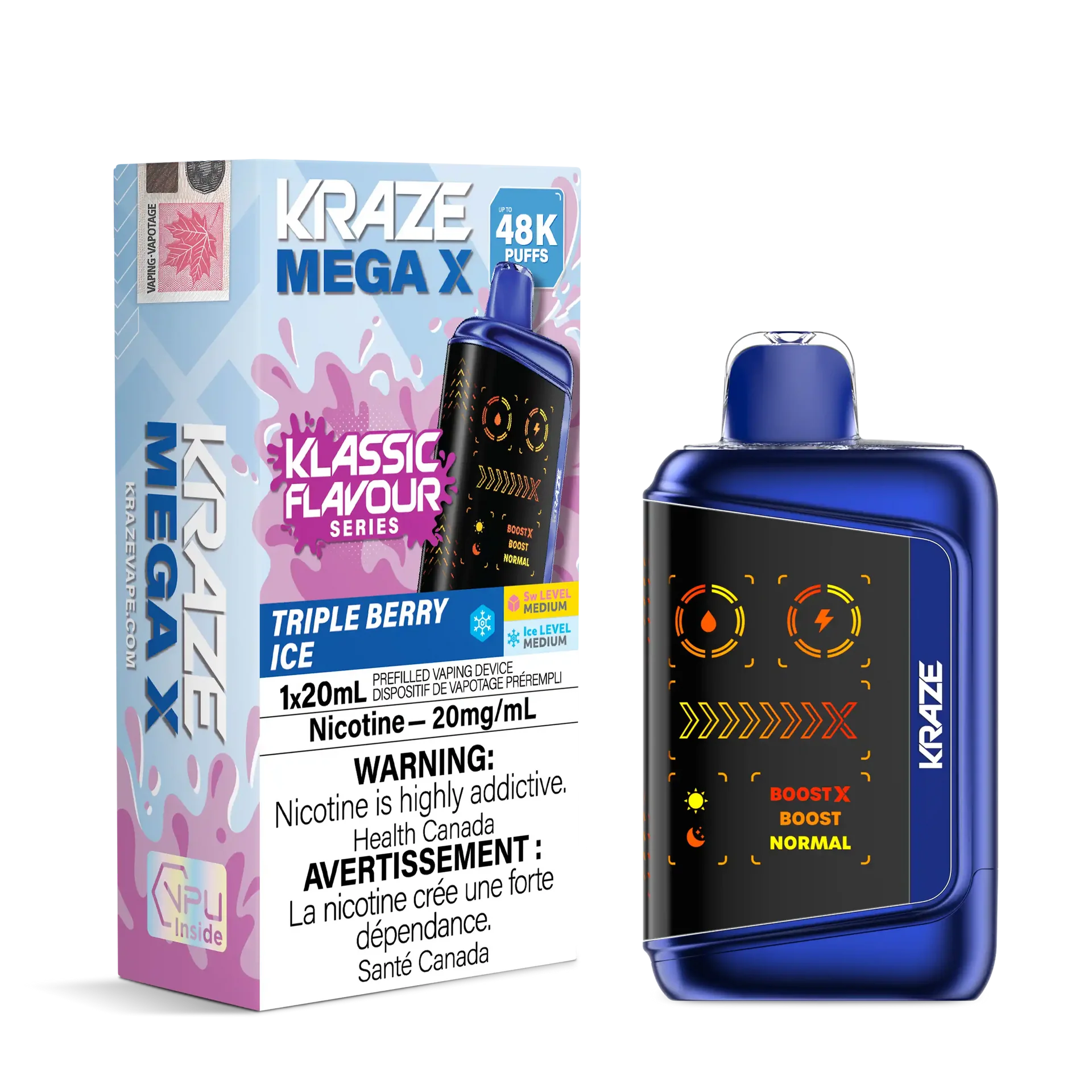 Triple Berry Ice Kraze Mega X - Disposable 48K by KRAZE