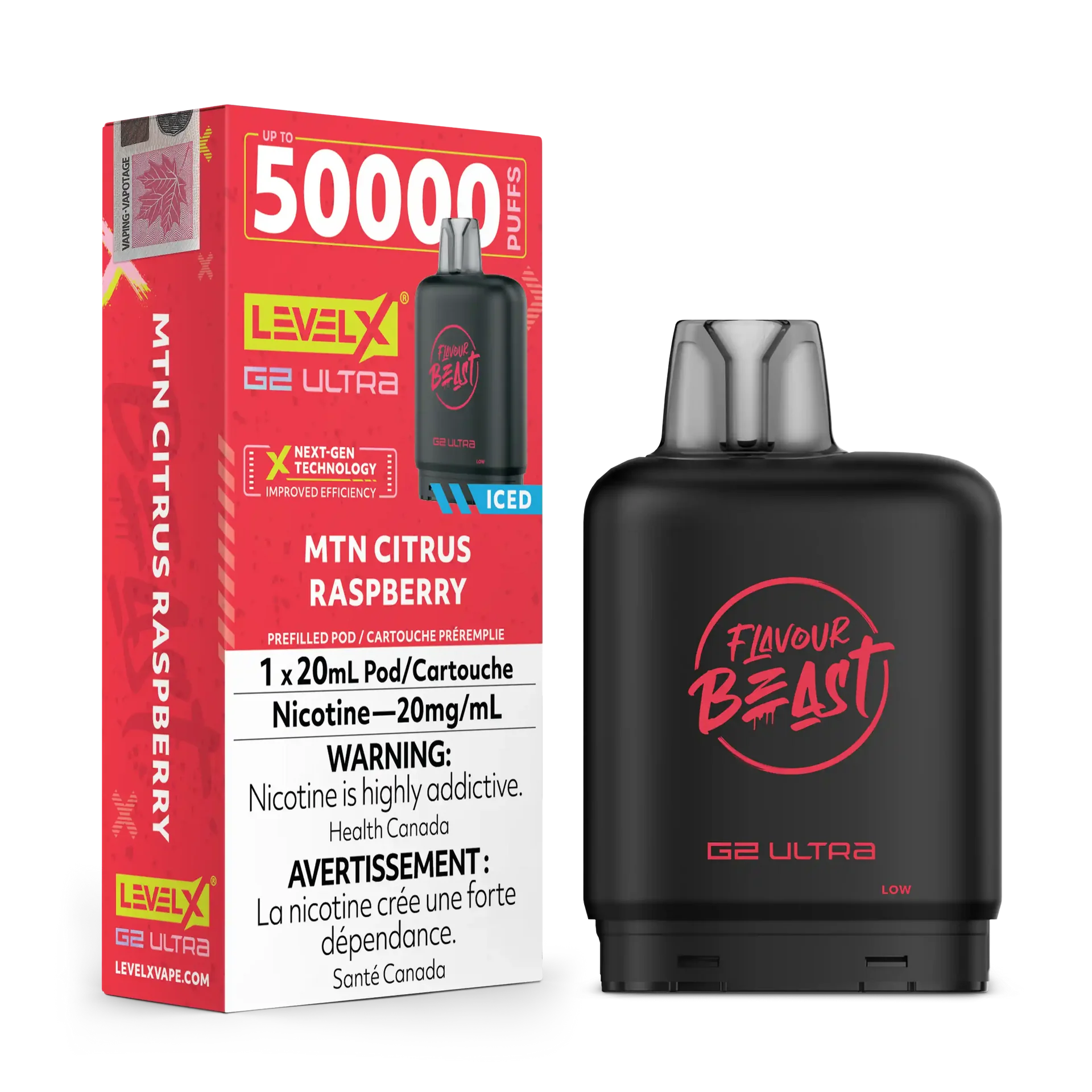 MTN Citrus Raspberry Iced by Level X Flavour Beast G2 Ultra 50K by LEVEL X BY FLAVOUR BEAST