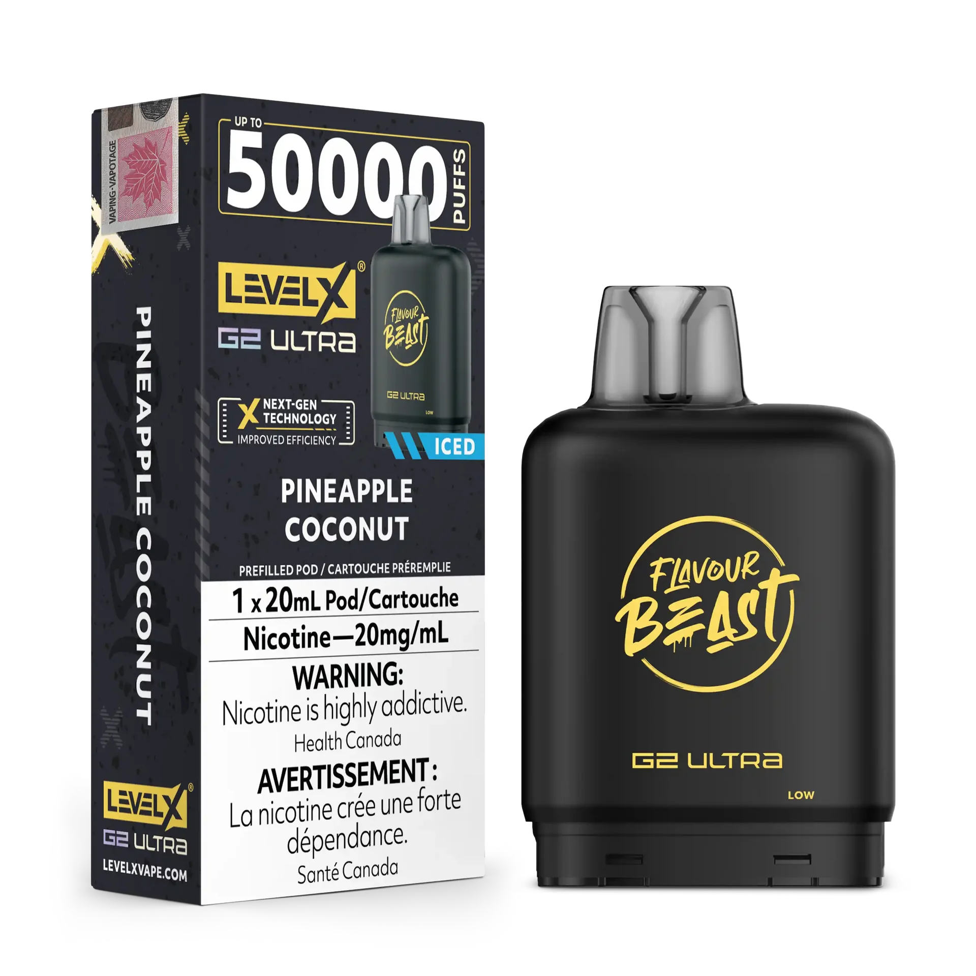 Pineapple Coconut Iced by Level X Flavour Beast G2 Ultra 50K by LEVEL X BY FLAVOUR BEAST