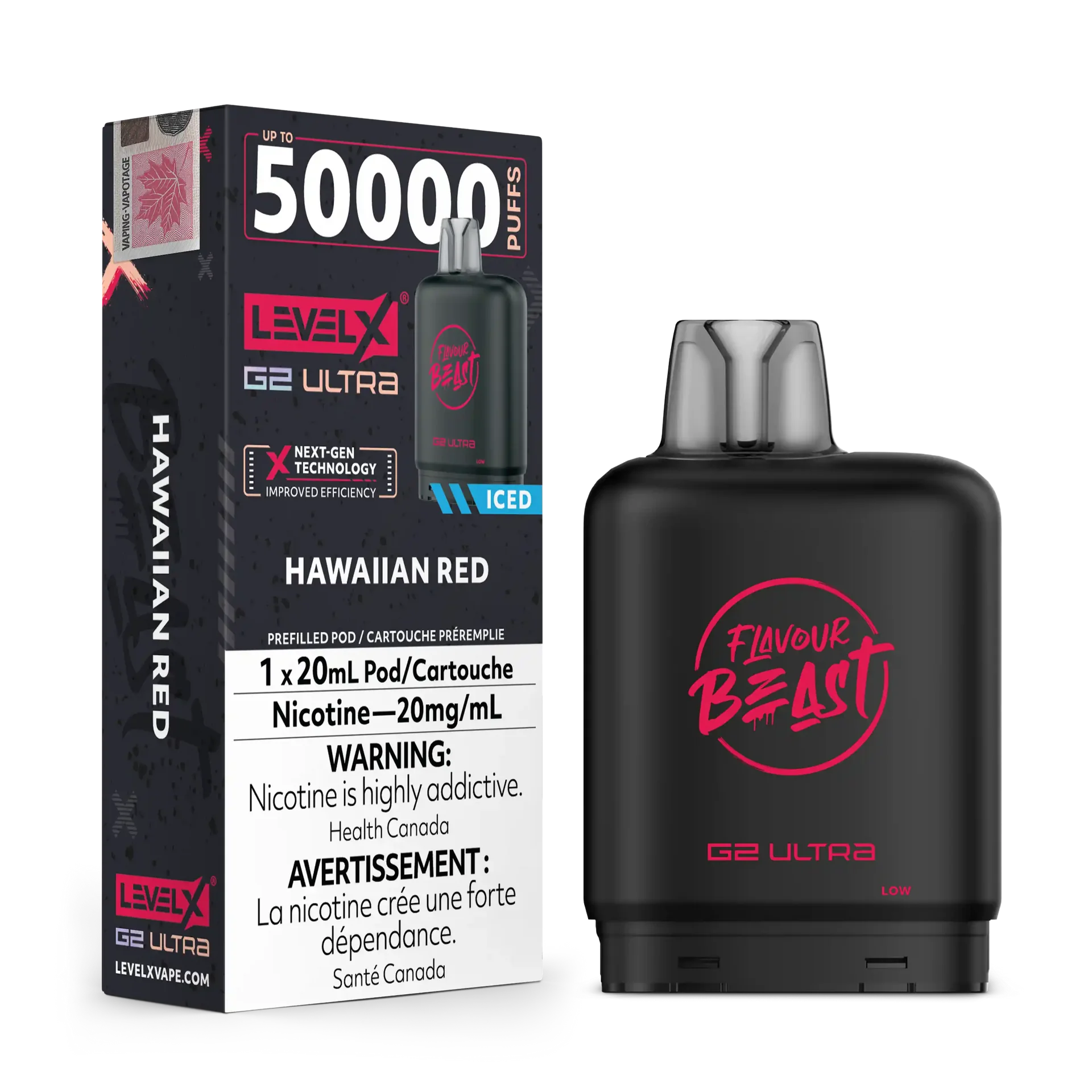 Hawaiian Red Iced by Level X Flavour Beast G2 Ultra 50K by LEVEL X BY FLAVOUR BEAST