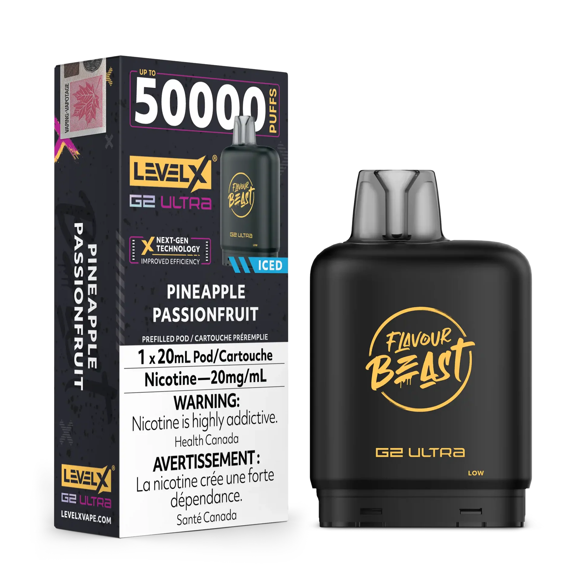 Pineapple Passionfruit Iced by Level X Flavour Beast G2 Ultra 50K by LEVEL X BY FLAVOUR BEAST
