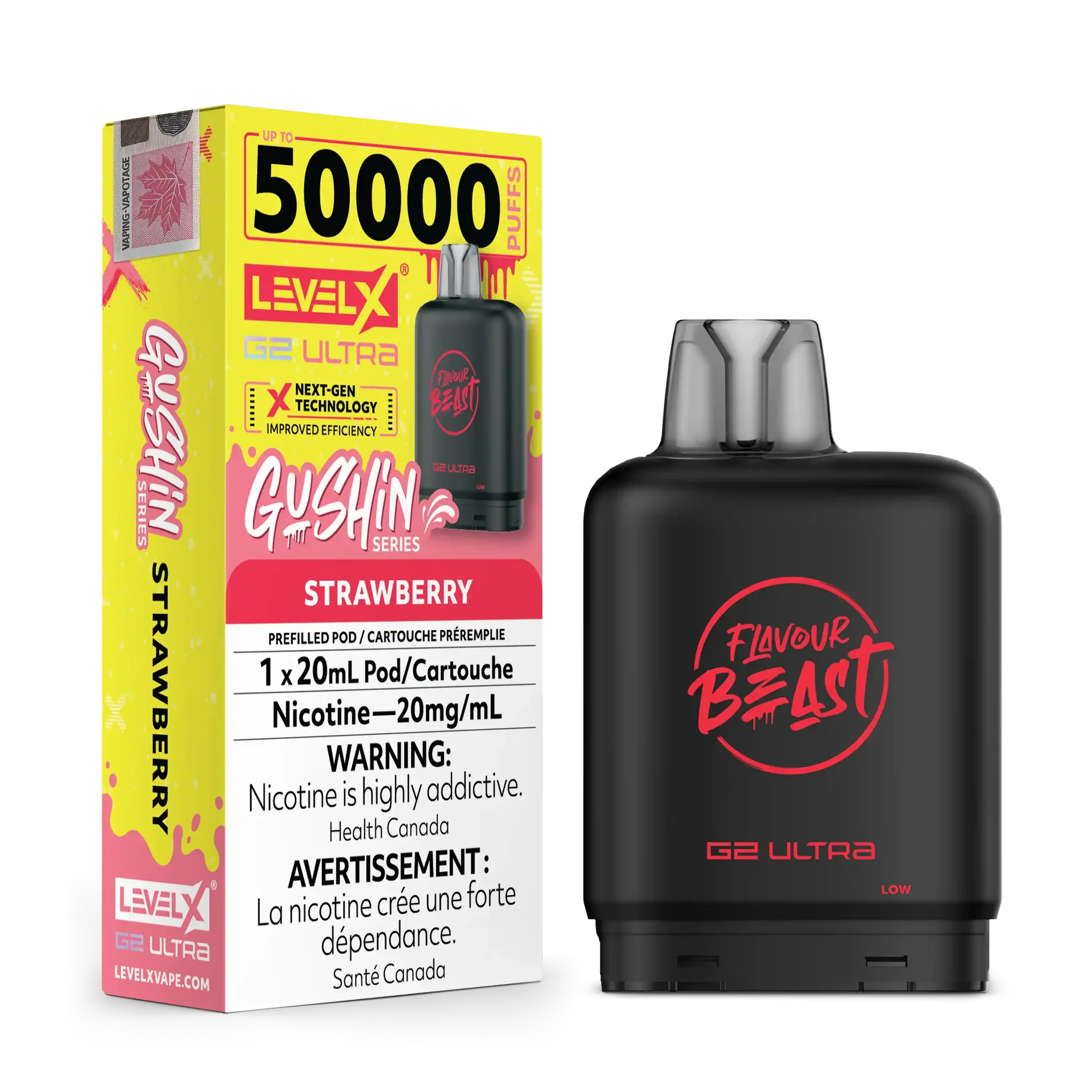 Gushin Strawberry by Level X Flavour Beast G2 Ultra 50K by LEVEL X BY FLAVOUR BEAST
