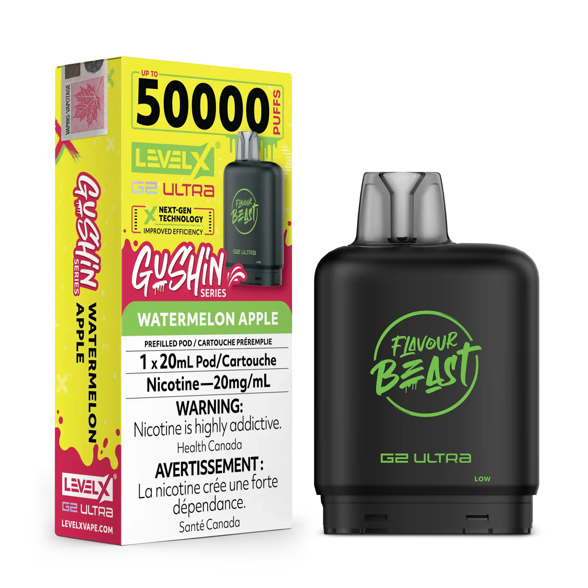 Gushin Watermelon Apple by Level X Flavour Beast G2 Ultra 50K by LEVEL X BY FLAVOUR BEAST