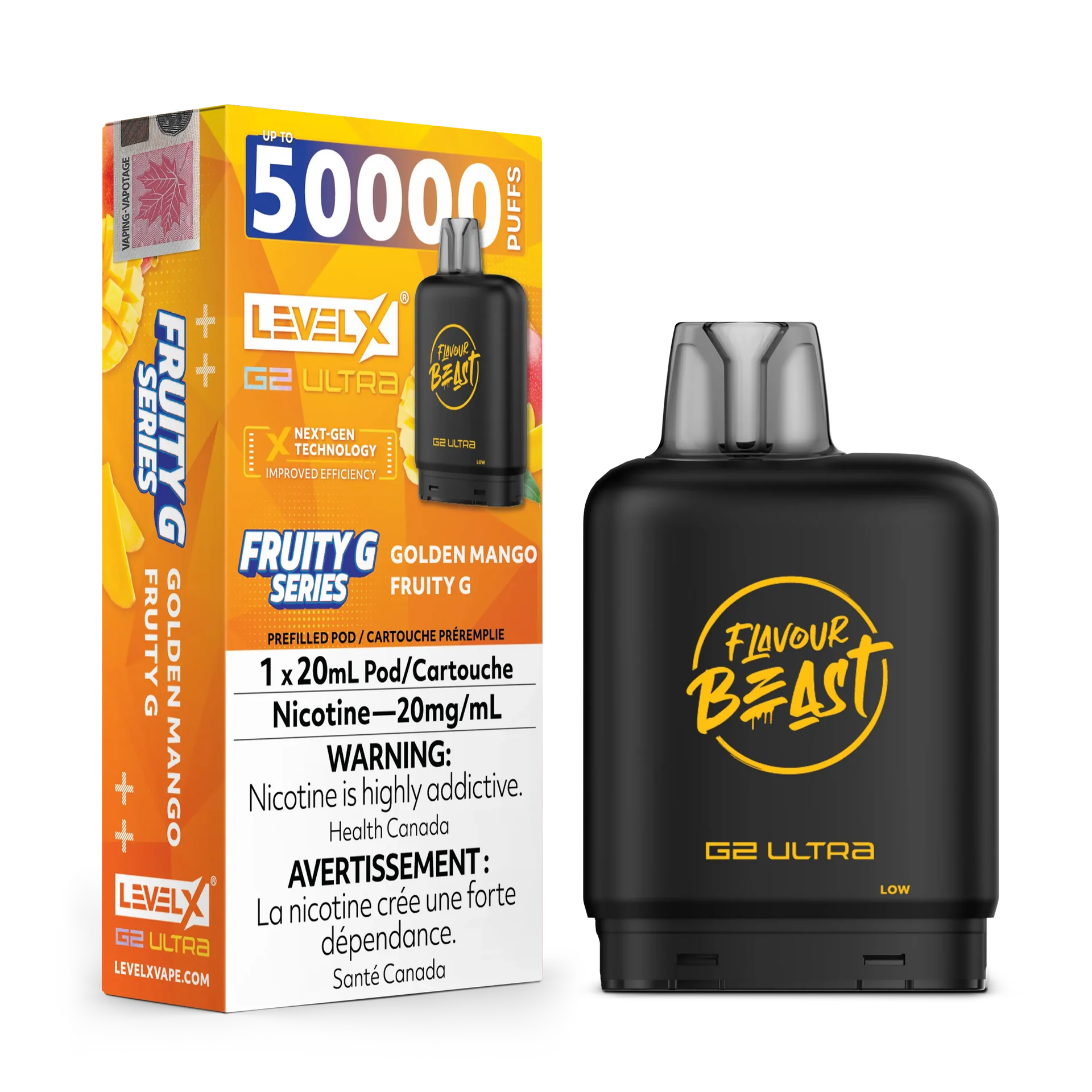 Golden Mango Fruity G by Level X Flavour Beast G2 Ultra 50K