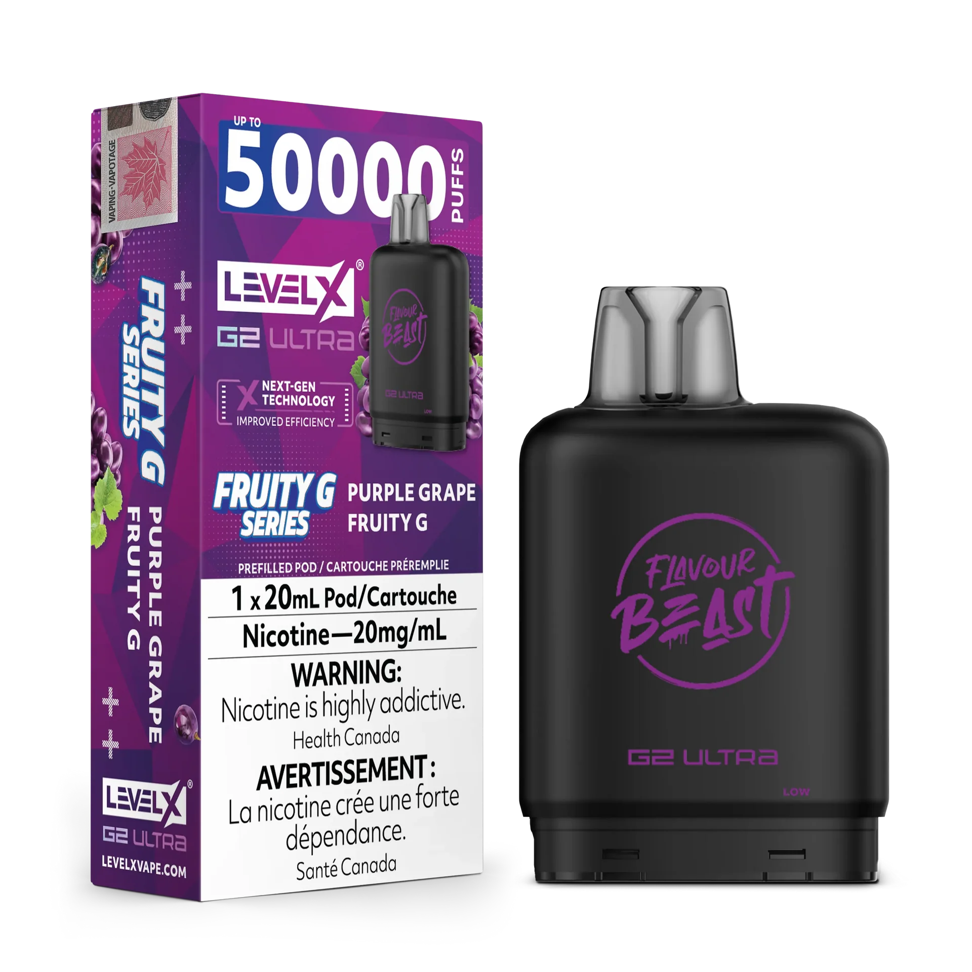 Purple Grape Fruity G by Level X Flavour Beast G2 Ultra 50K