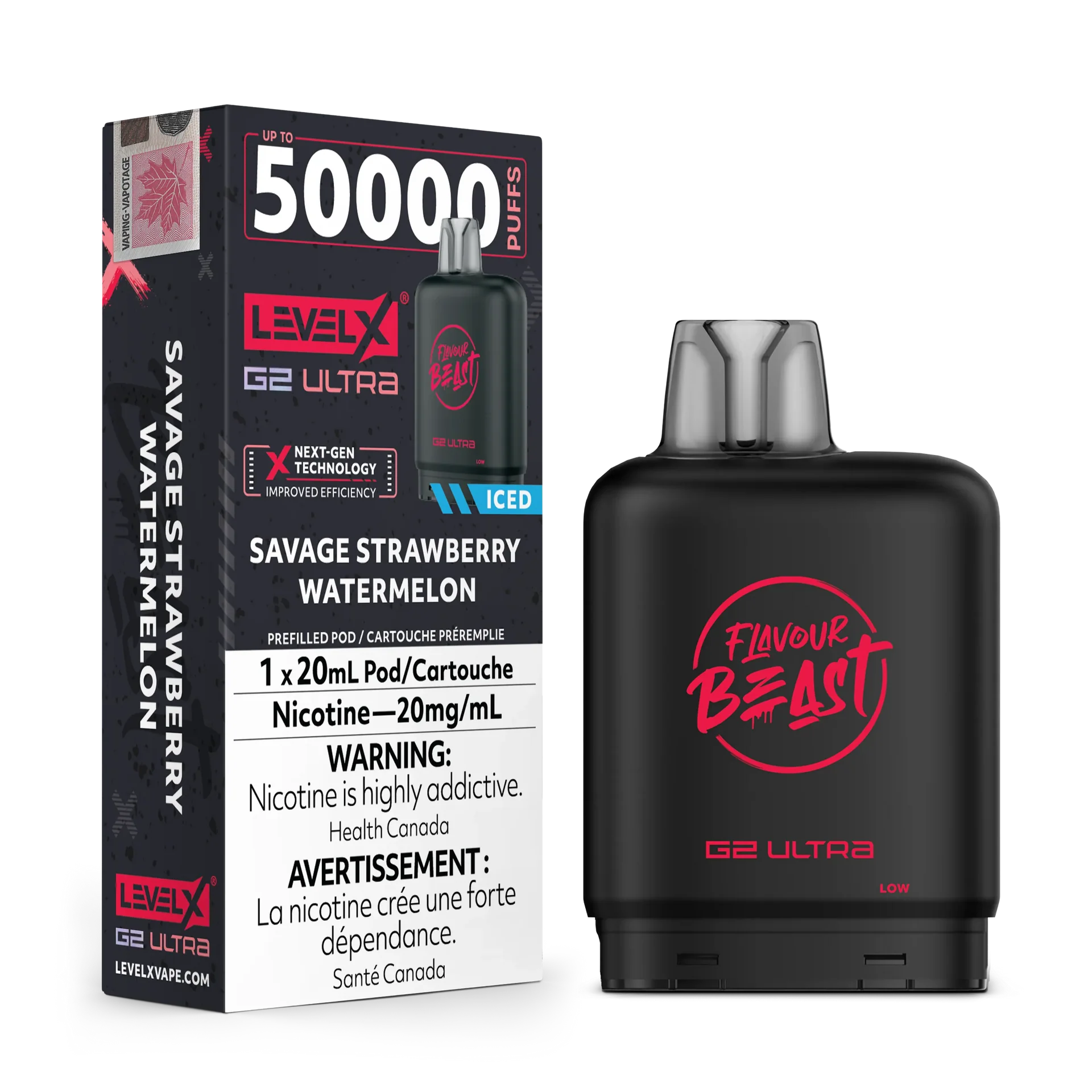 Savage Strawberry Watermelon Iced by Level X Flavour Beast G2 Ultra 50K