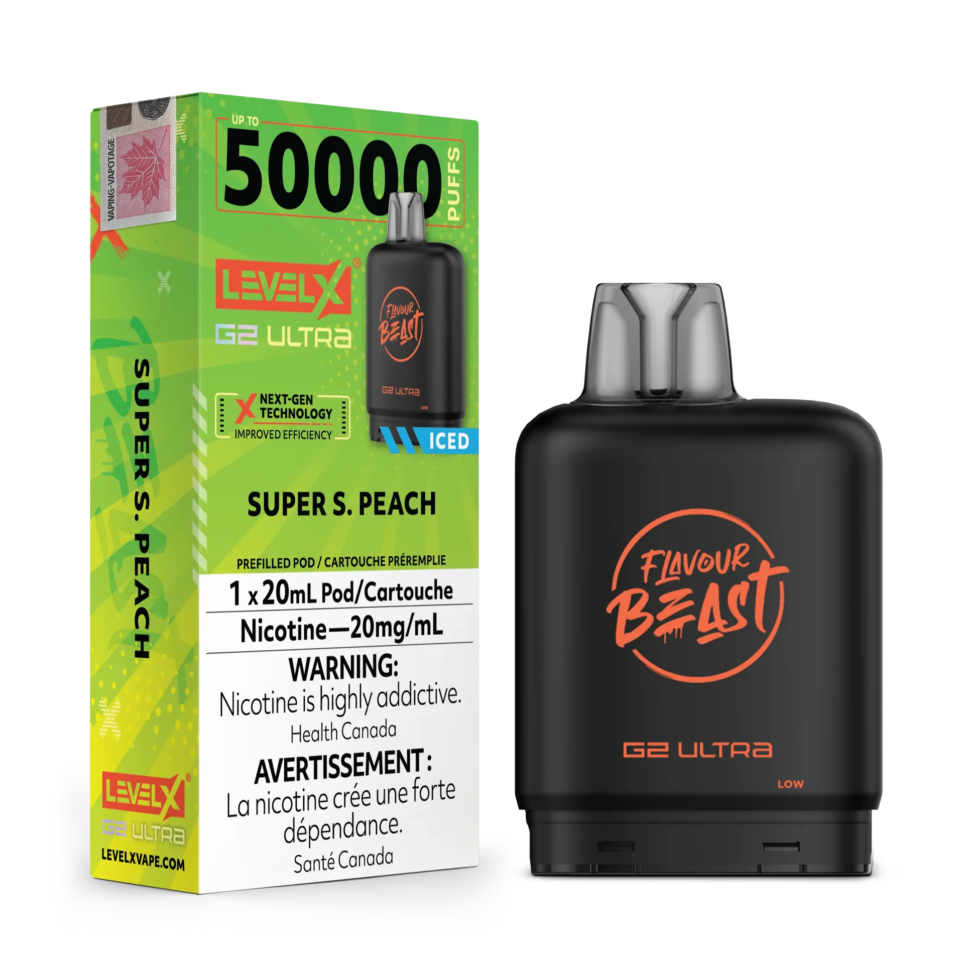 Super S. Peach Iced by Level X Flavour Beast G2 Ultra 50K