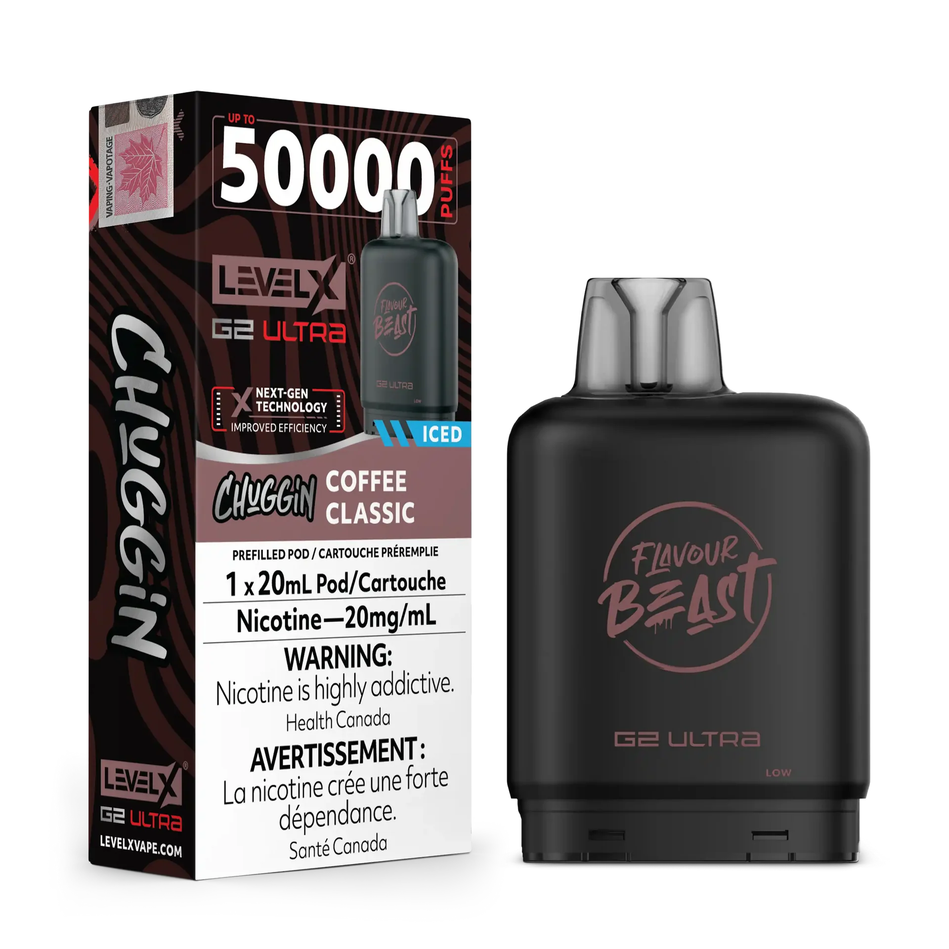 Coffee Classic Iced Chuggin by Level X Flavour Beast G2 Ultra 50K by LEVEL X BY FLAVOUR BEAST
