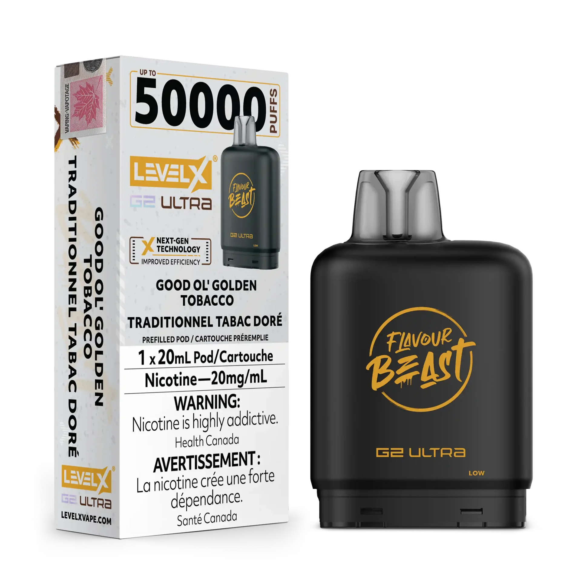 Good Ol' Golden Tobacco by Level X Flavour Beast G2 Ultra 50K by LEVEL X BY FLAVOUR BEAST