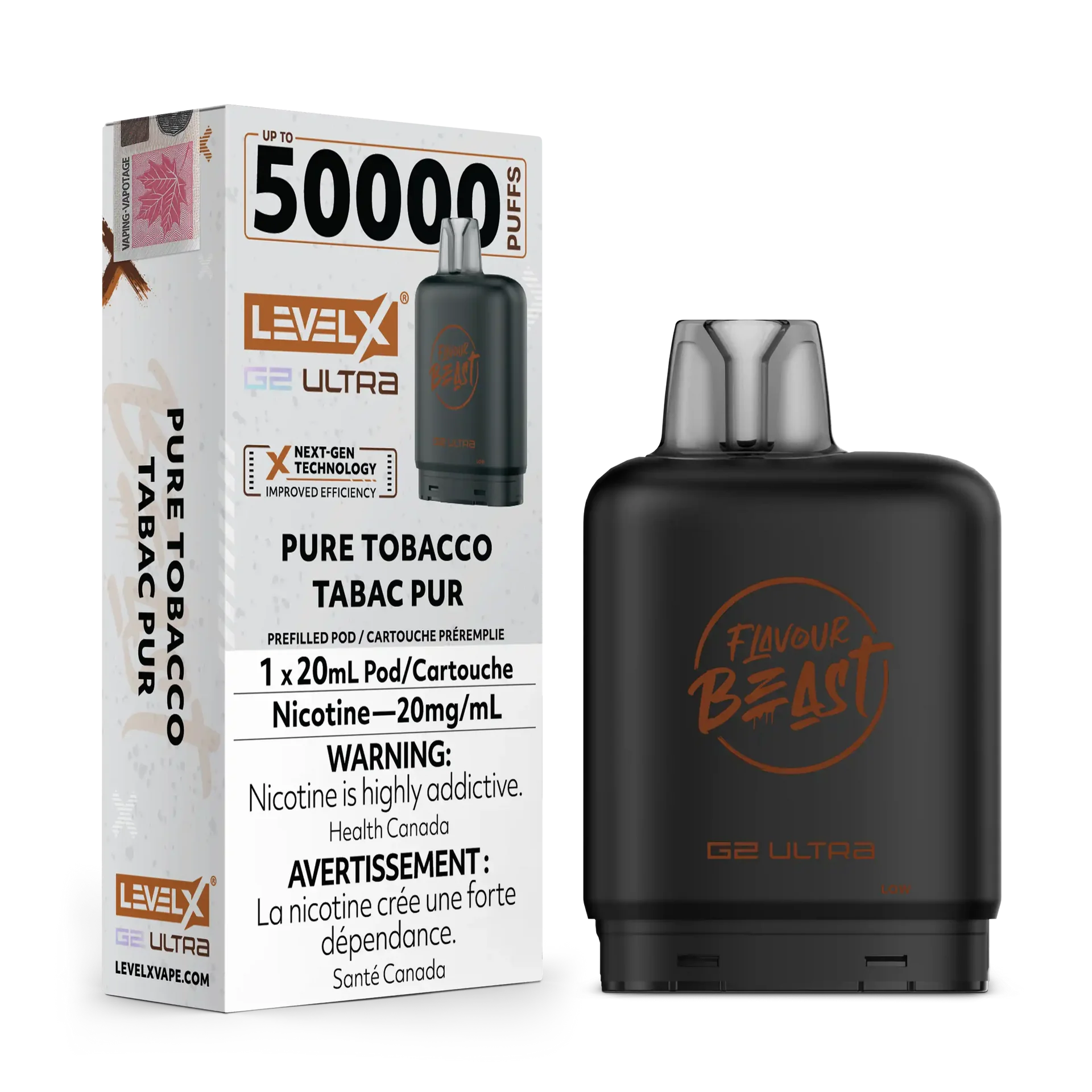 Pure Tobacco by Level X Flavour Beast G2 Ultra 50K by LEVEL X BY FLAVOUR BEAST