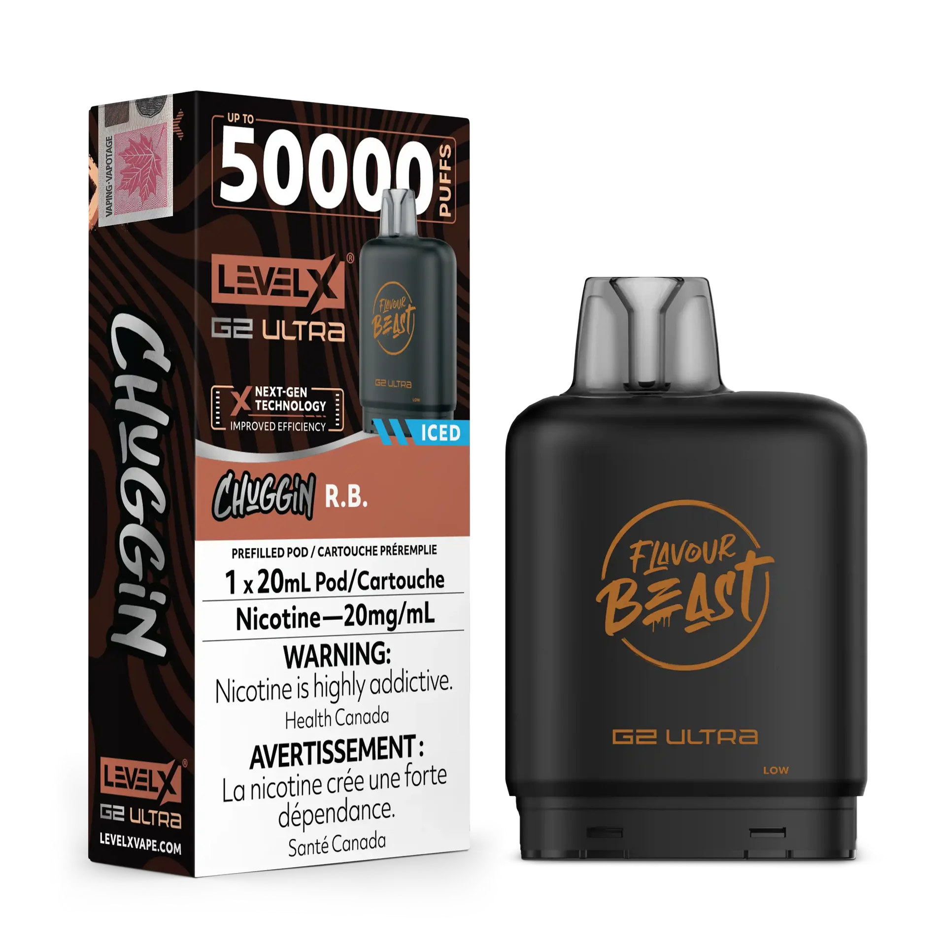 R.B. Iced Chuggin by Level X Flavour Beast G2 Ultra 50K by LEVEL X BY FLAVOUR BEAST