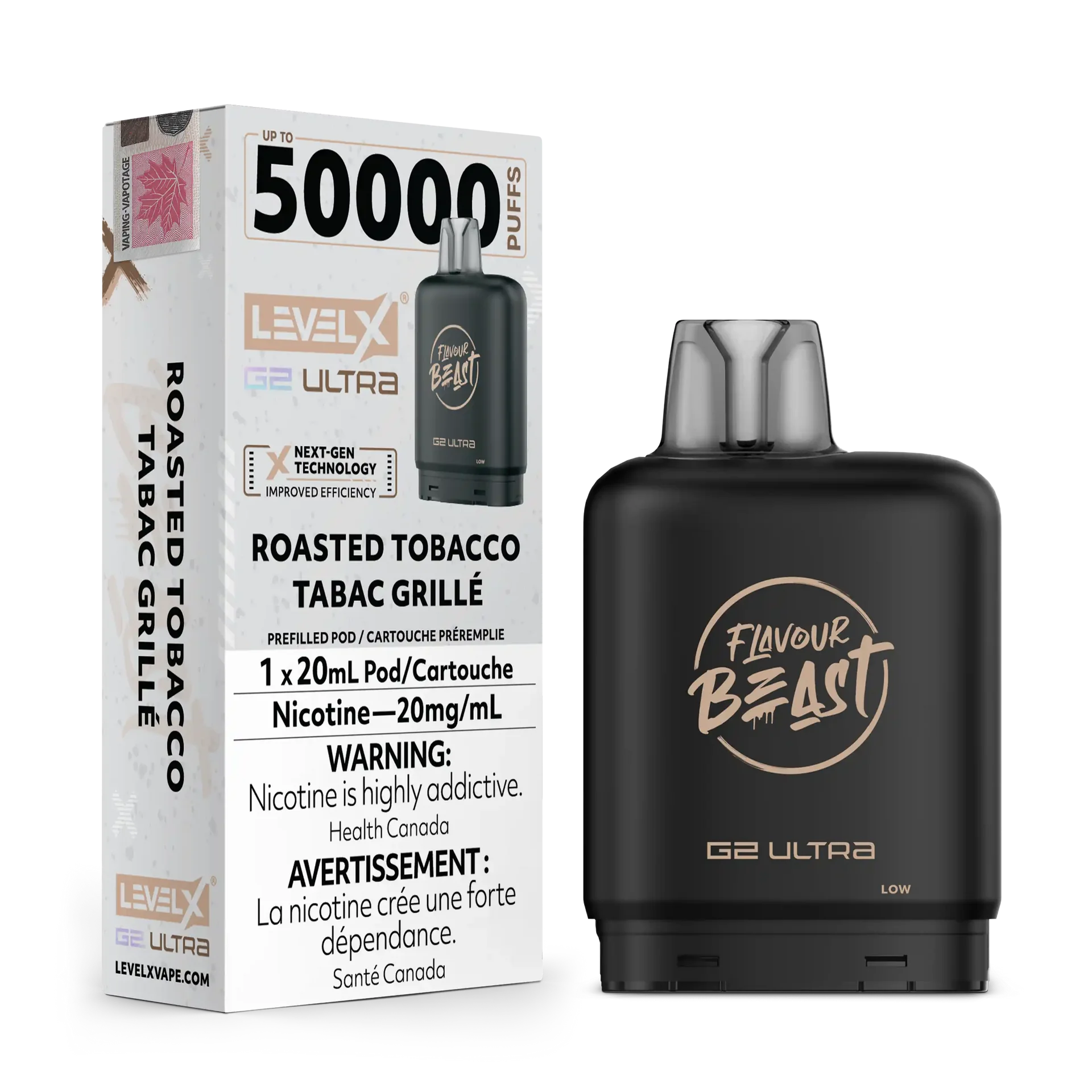 Roasted Tobacco by Level X Flavour Beast G2 Ultra 50K by LEVEL X BY FLAVOUR BEAST