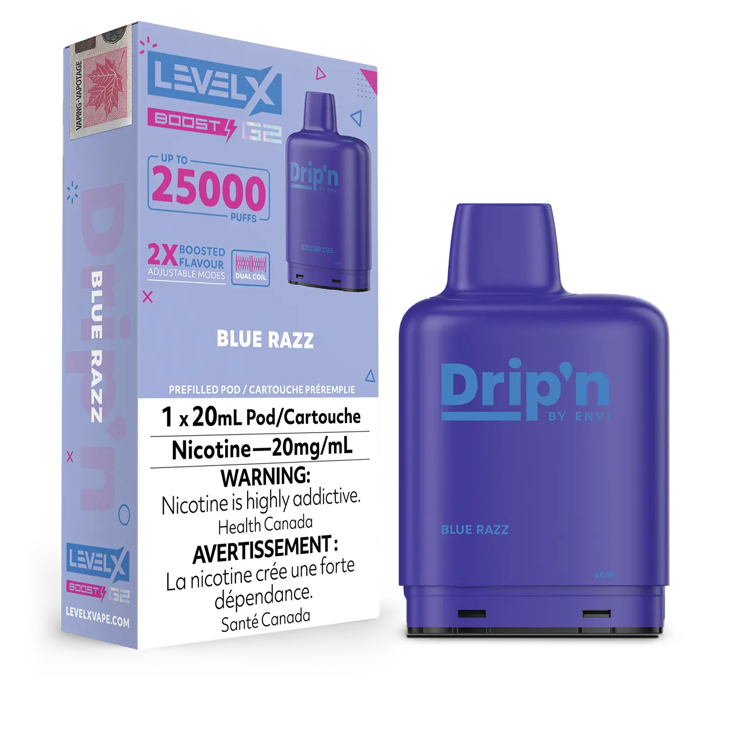 Blue Razz by Level X Drip'n G2 Boost 25K – 20mg by LEVEL X BY DRIP'N