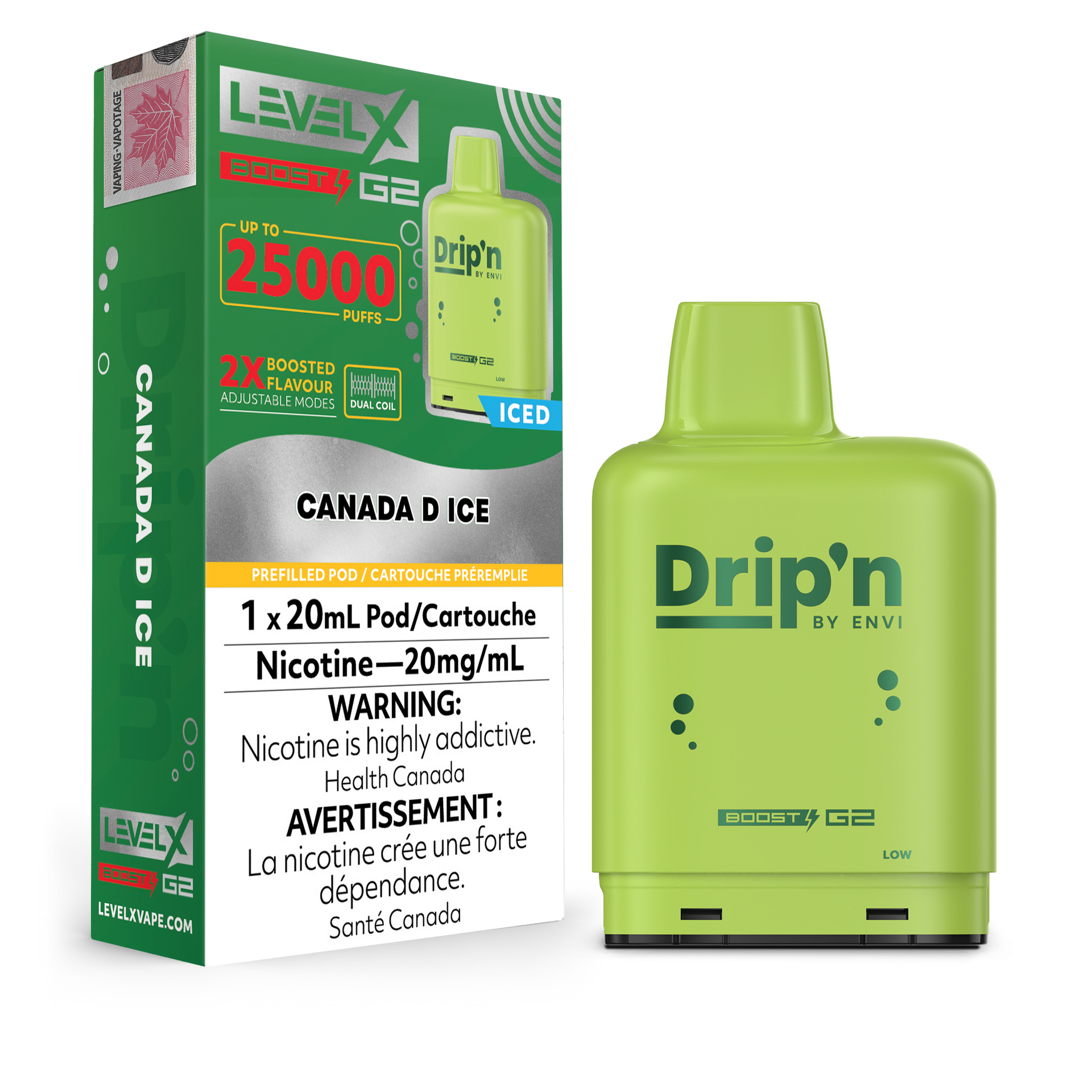Canada D by Level X Drip'n G2 Boost 25K – 20mg by LEVEL X BY DRIP'N